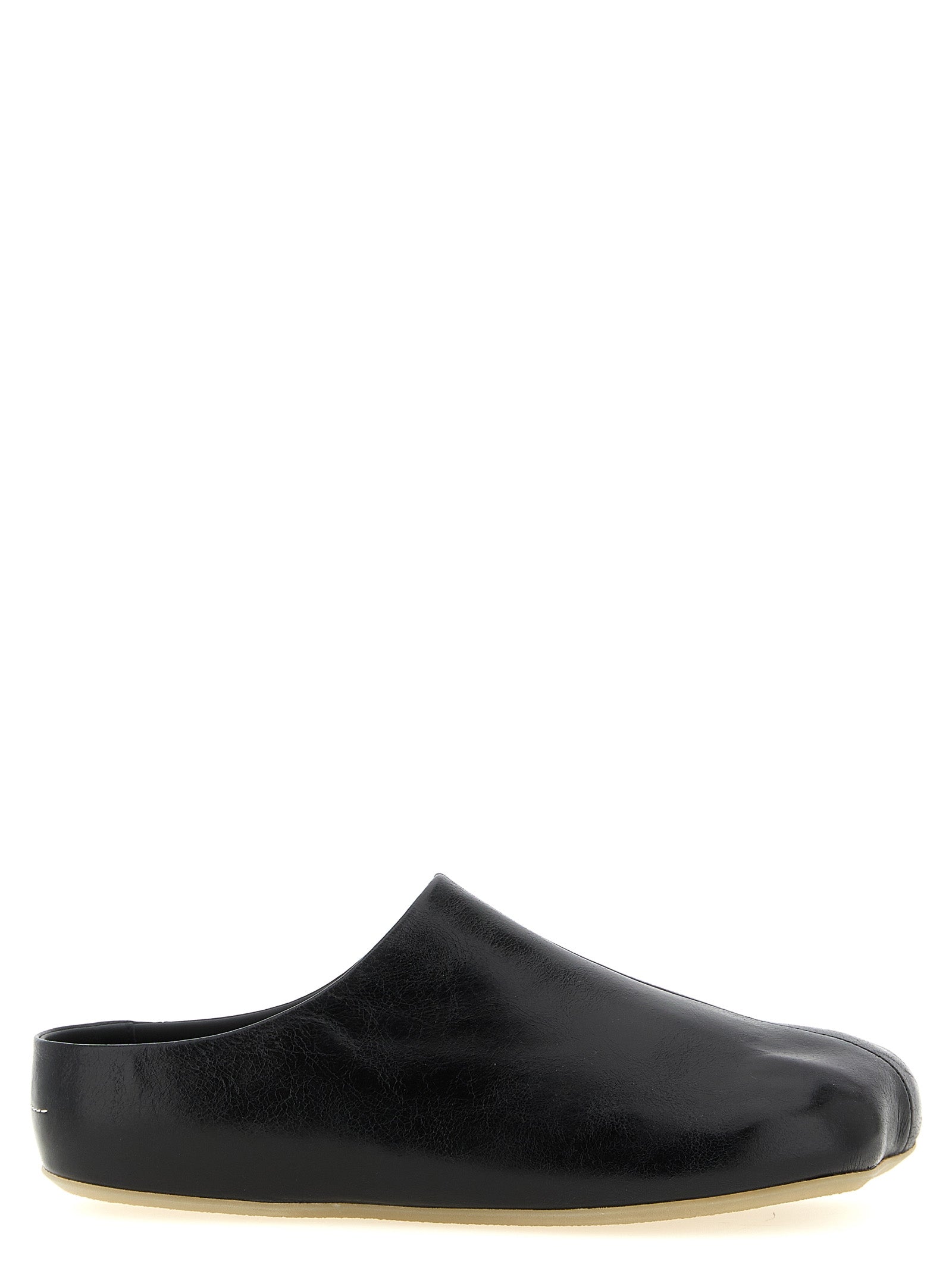 MM6 Maison Margiela Black Calfskin Men's Clogs