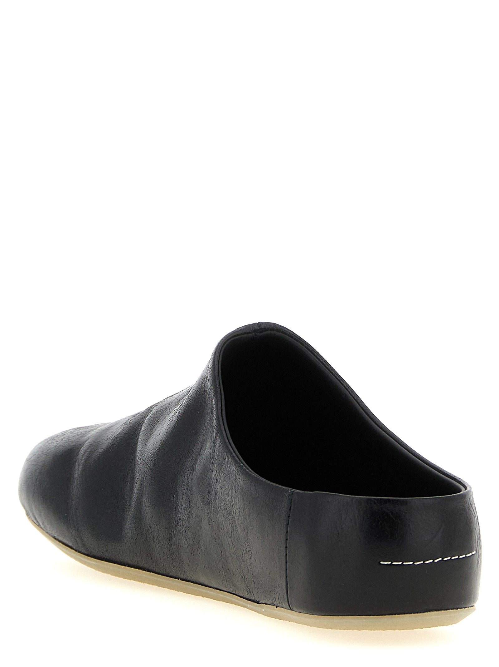 MM6 Maison Margiela Black Calfskin Men's Clogs
