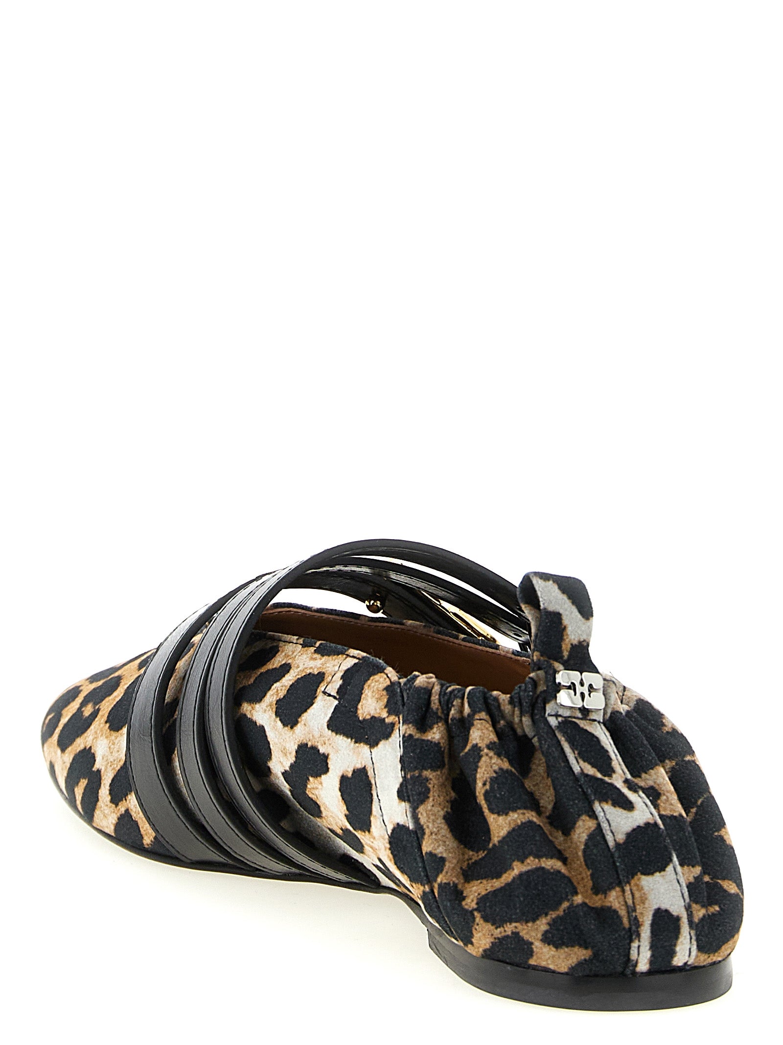 Ganni Multicolor Cotton Ballet Women's Flats