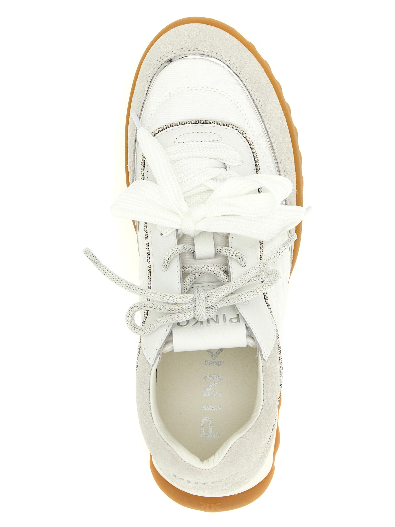 PINKO White Calfskin Athletic Women's Sneakers