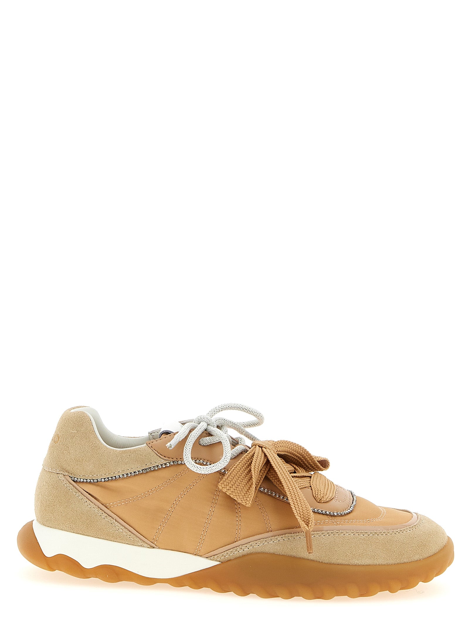 PINKO Beige Calfskin Athletic Women's Sneakers