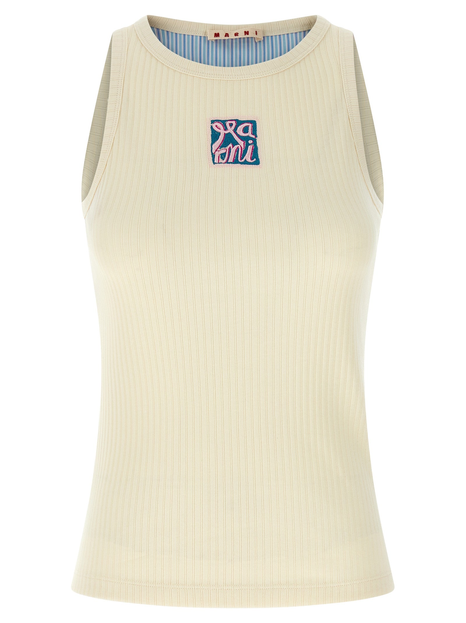Marni Beige Cotton Tank Women's Tops