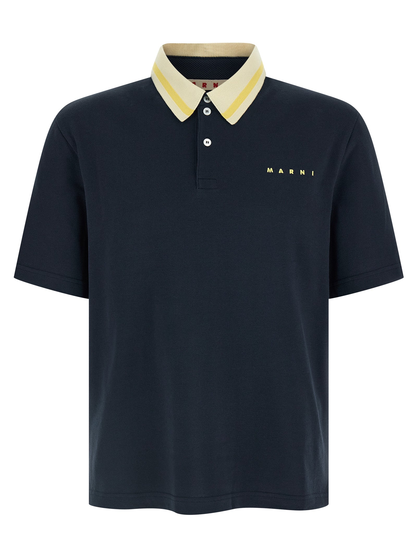 Marni Blue Cotton Polo Men's Shirt
