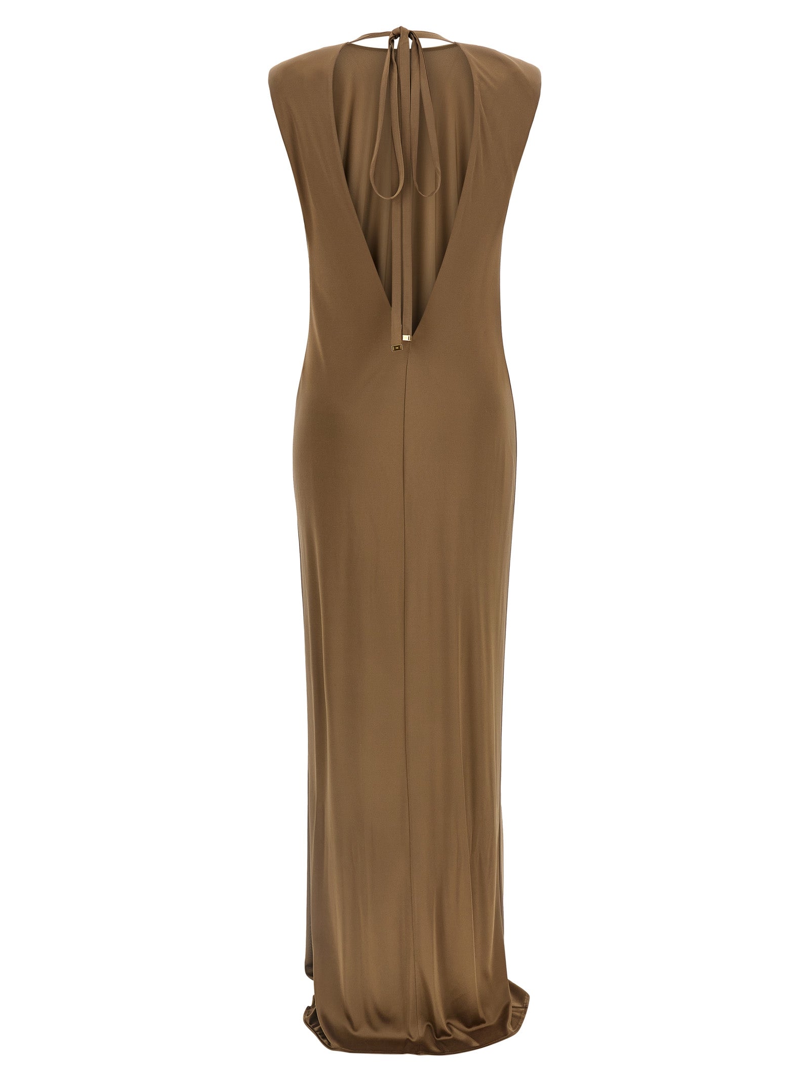 Elisabetta Franchi Beige Viscose Long Women's Dress