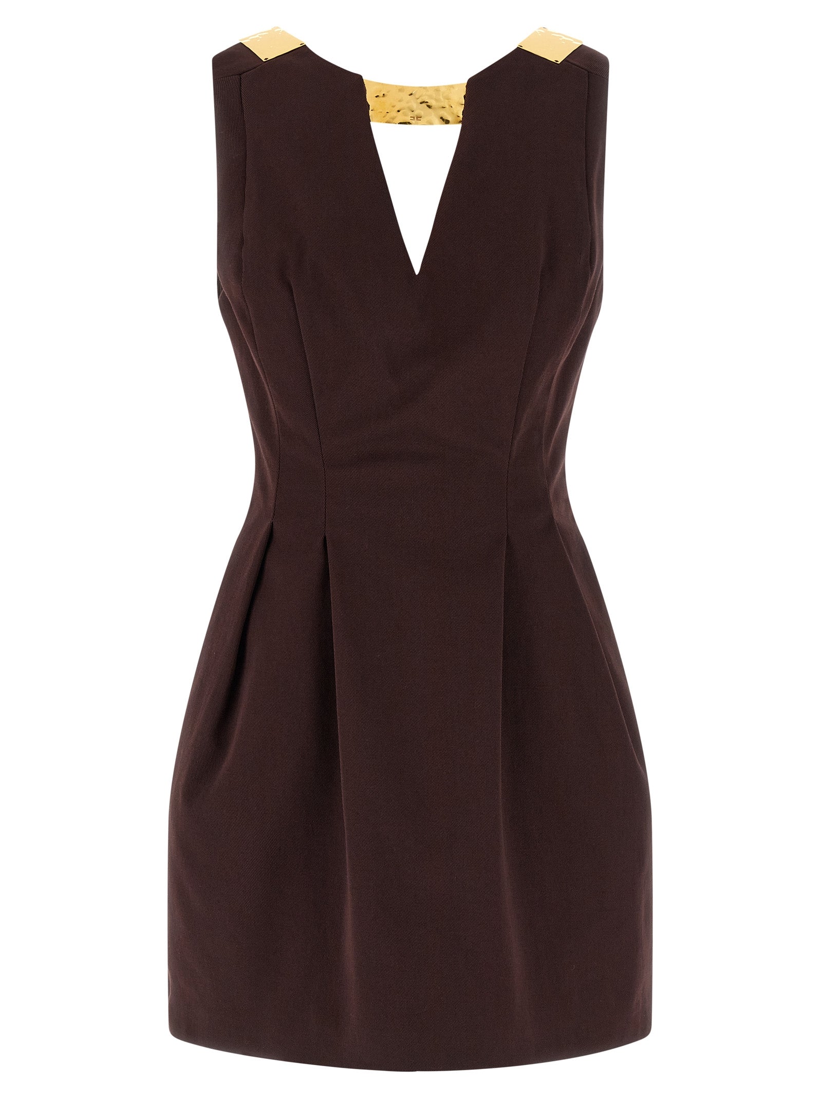 Elisabetta Franchi Brown Cotton Short Women's Dress