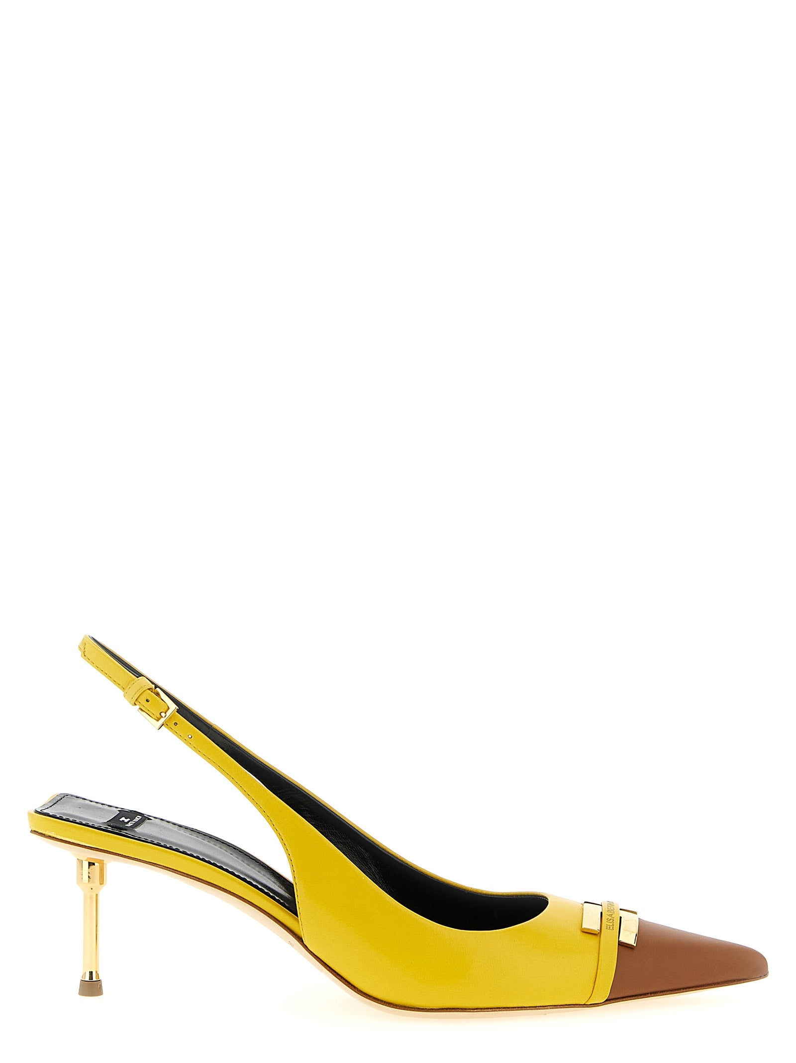 Elisabetta Franchi Bicolor Leather Mid Heel Women's Pumps