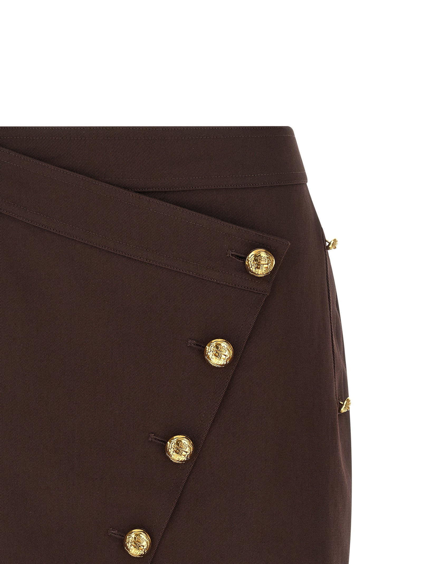Elisabetta Franchi Brown Cotton Long Women's Skirt
