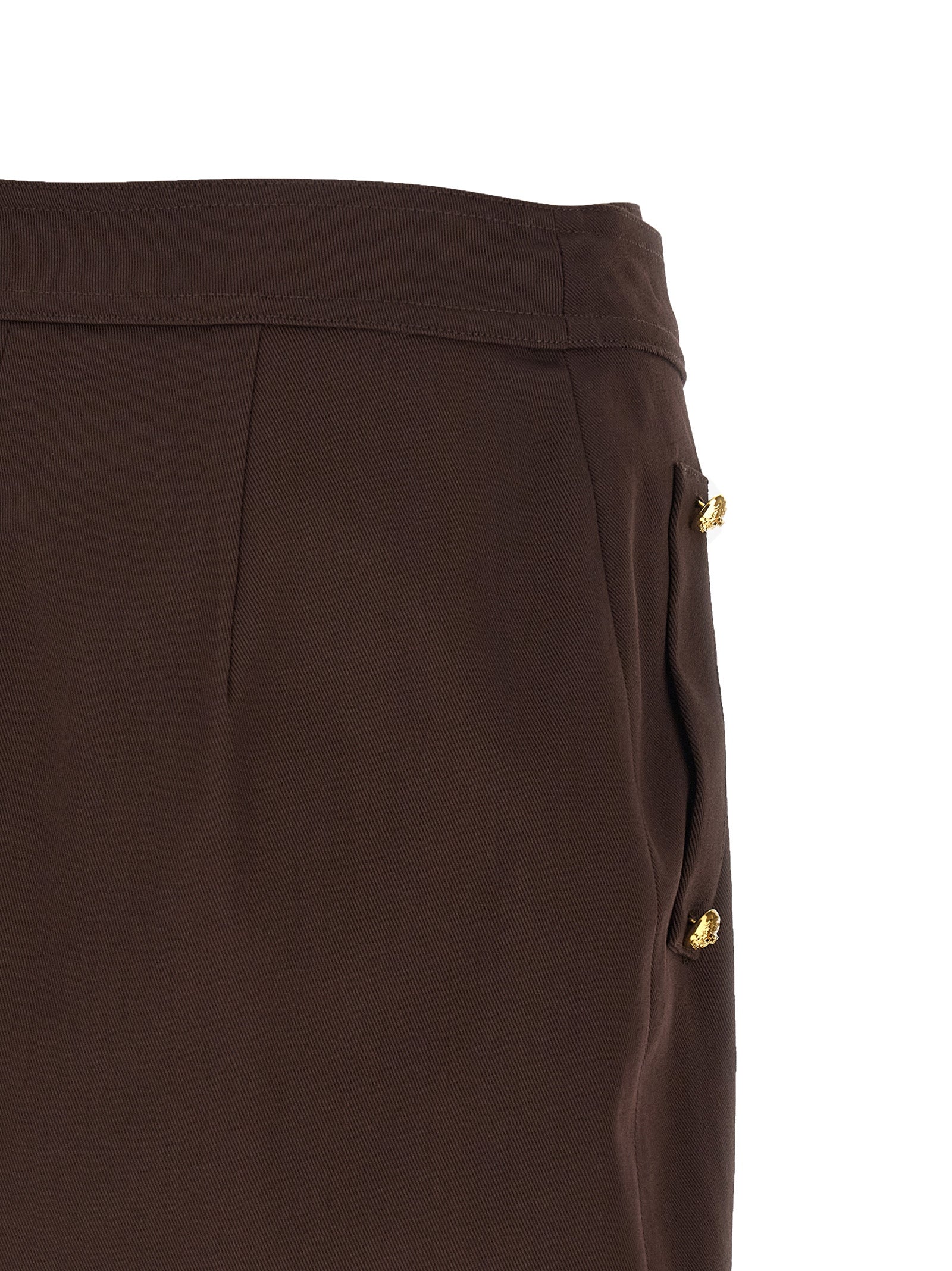 Elisabetta Franchi Brown Cotton Long Women's Skirt