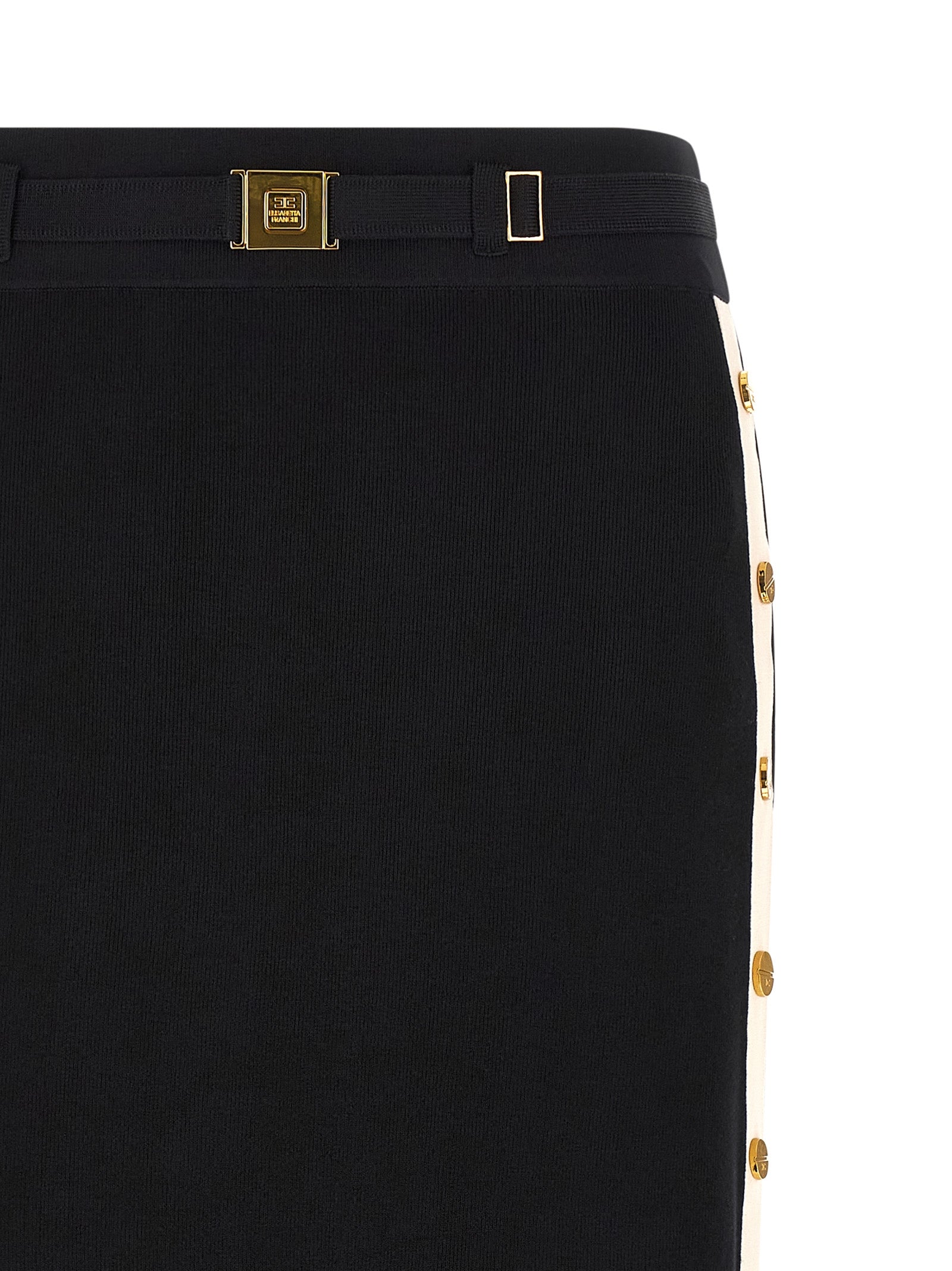 Elisabetta Franchi Black Viscose Midi Women's Skirt