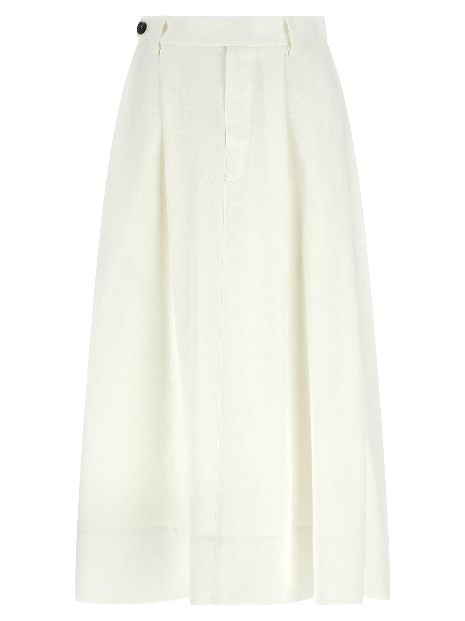 Brunello Cucinelli White Viscose Midi Women's Skirt