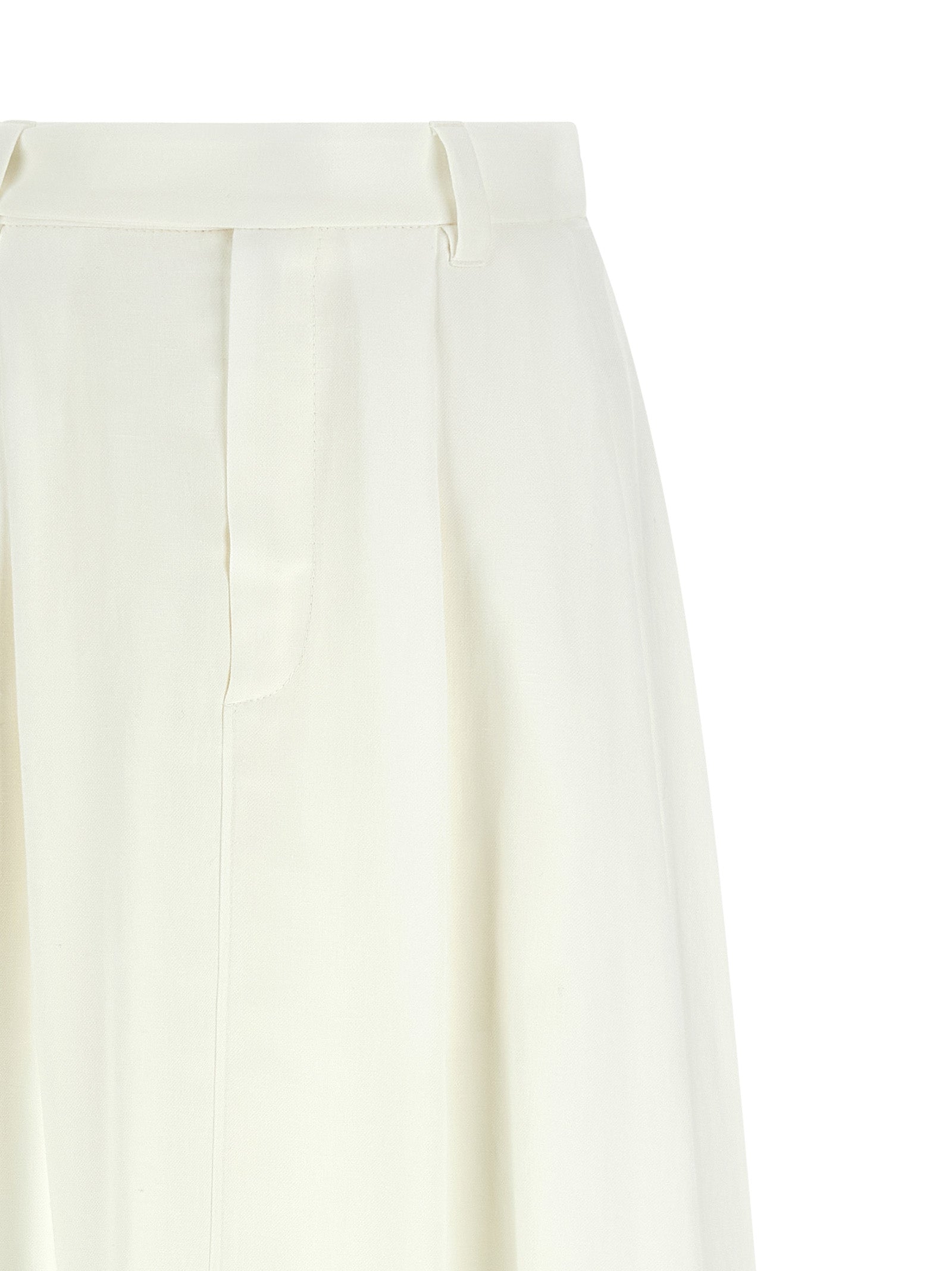 Brunello Cucinelli White Viscose Midi Women's Skirt