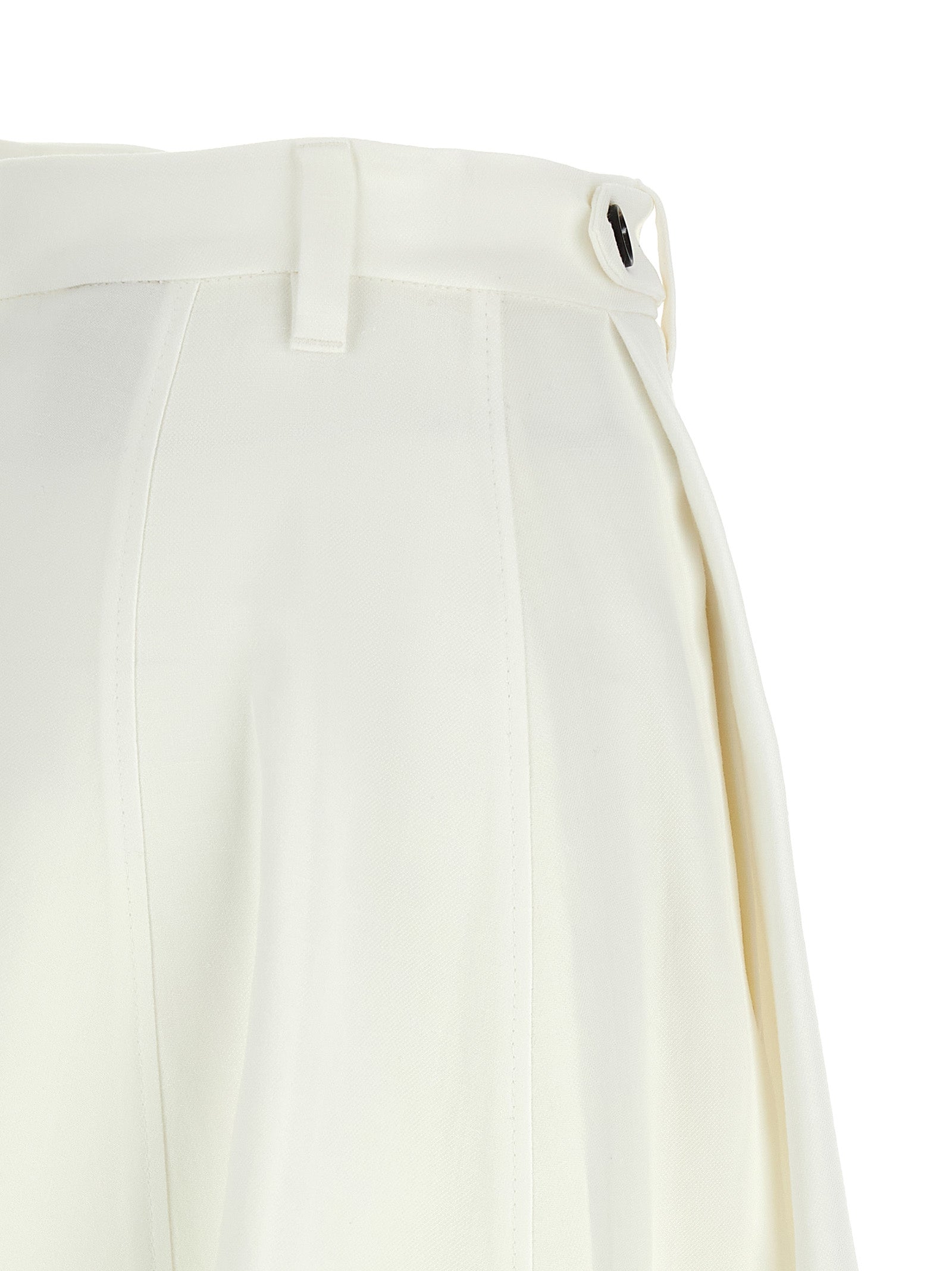 Brunello Cucinelli White Viscose Midi Women's Skirt