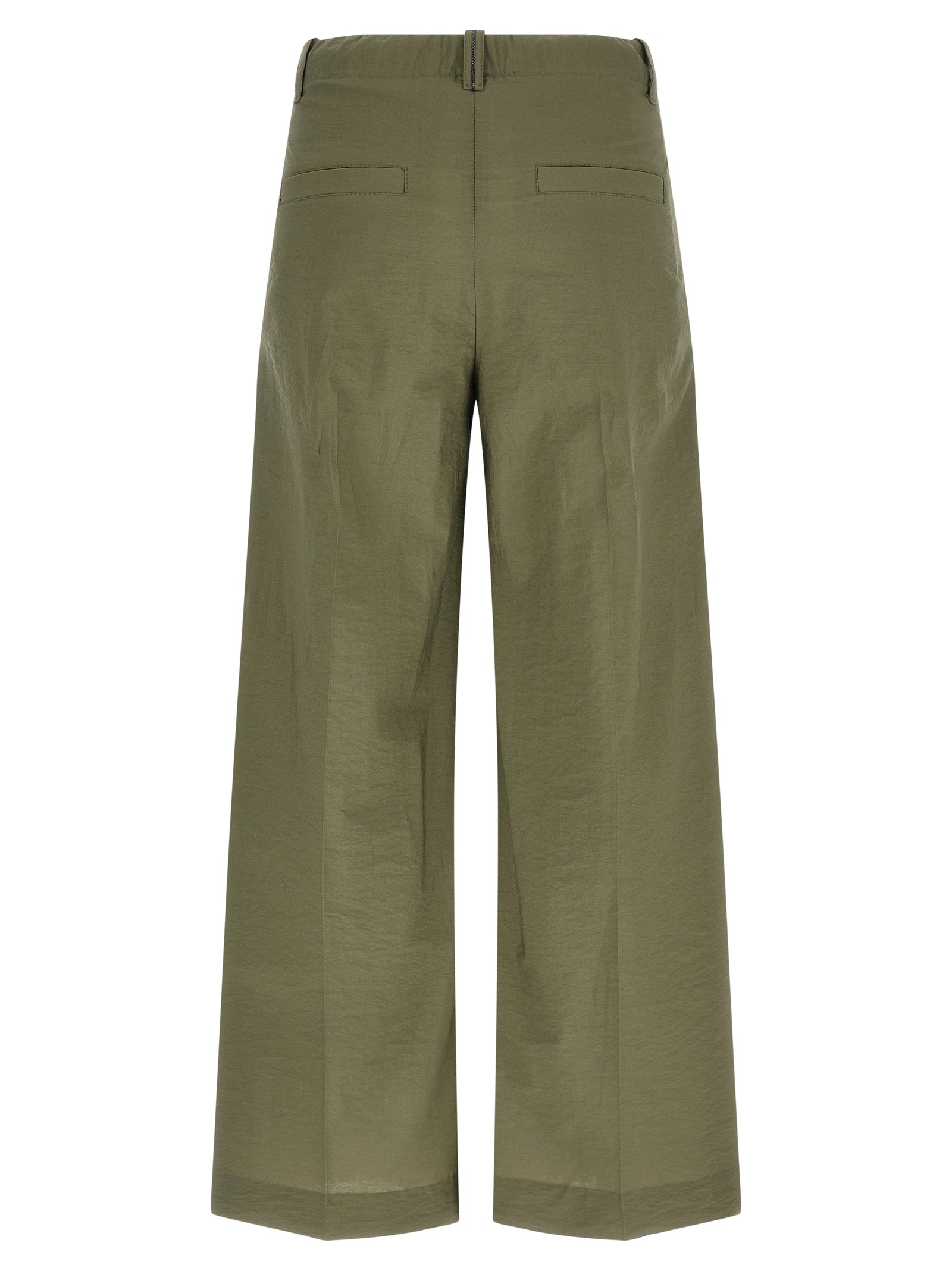 Brunello Cucinelli Bicolor Cotton Casual Women's Pants
