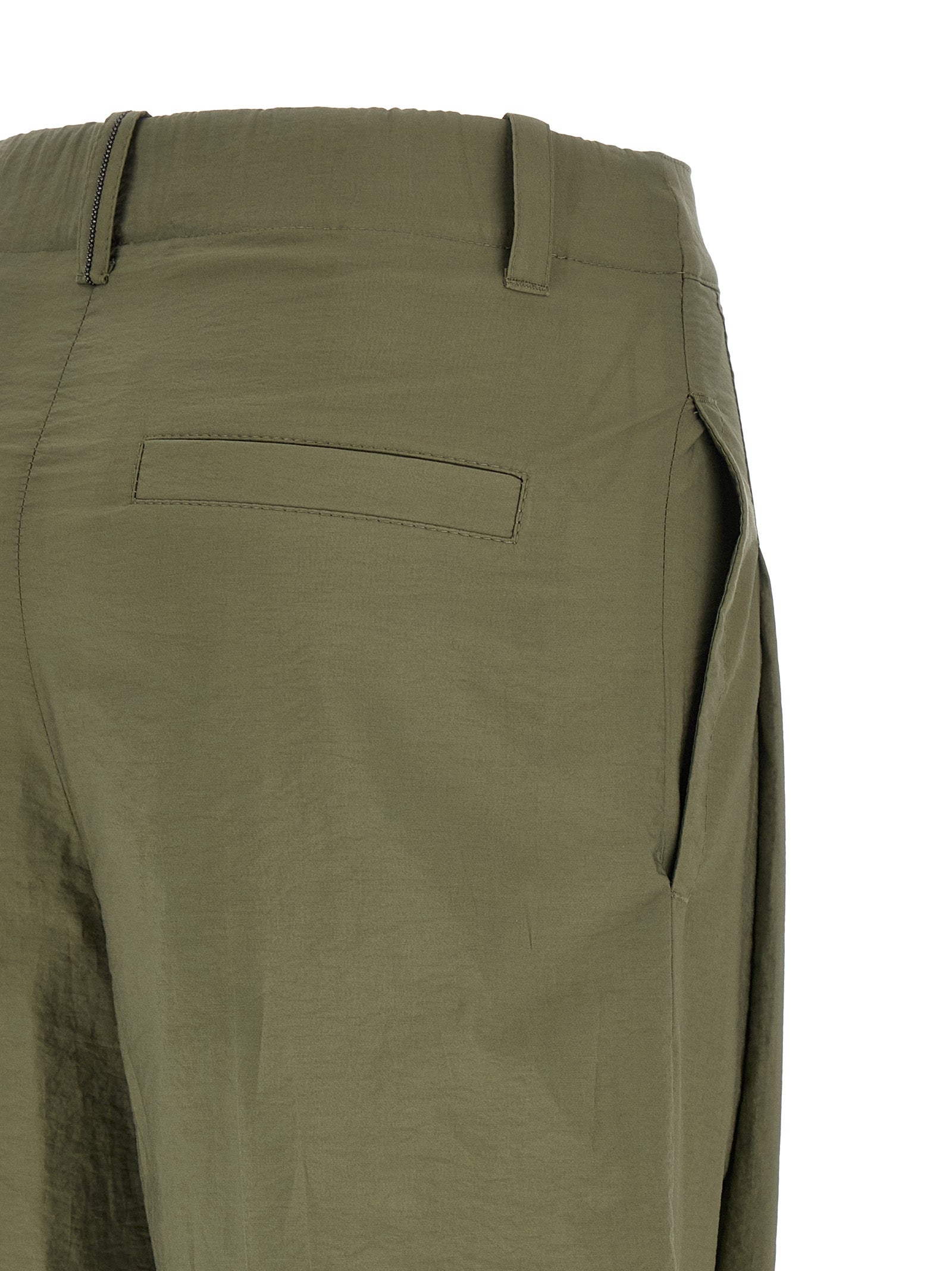 Brunello Cucinelli Bicolor Cotton Casual Women's Pants