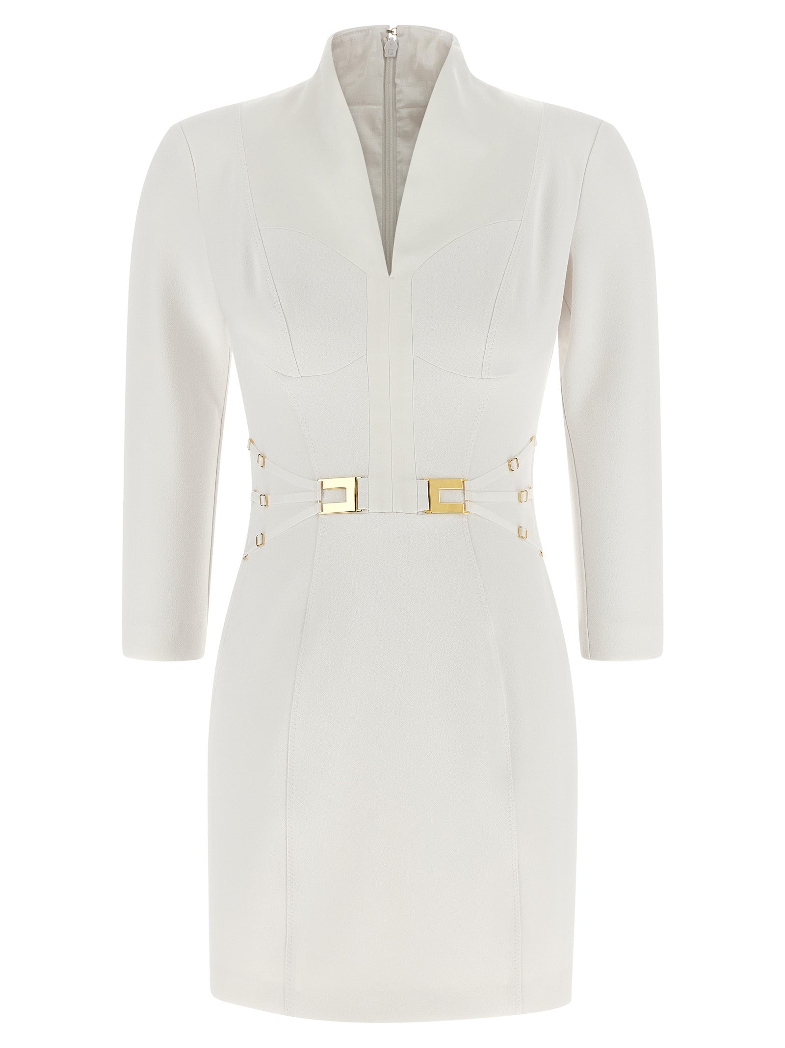 Elisabetta Franchi White Polyester Short Women's Dress