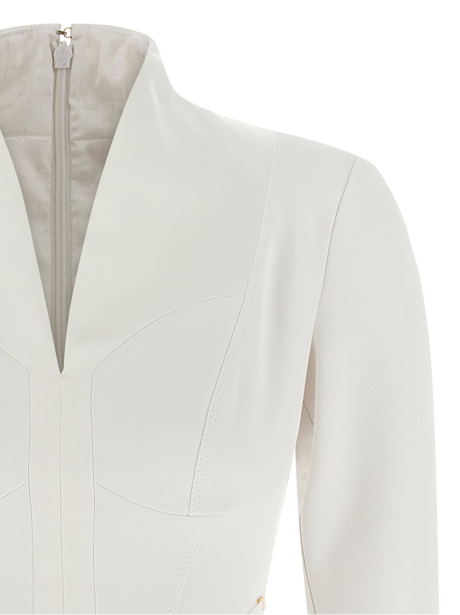 Elisabetta Franchi White Polyester Short Women's Dress