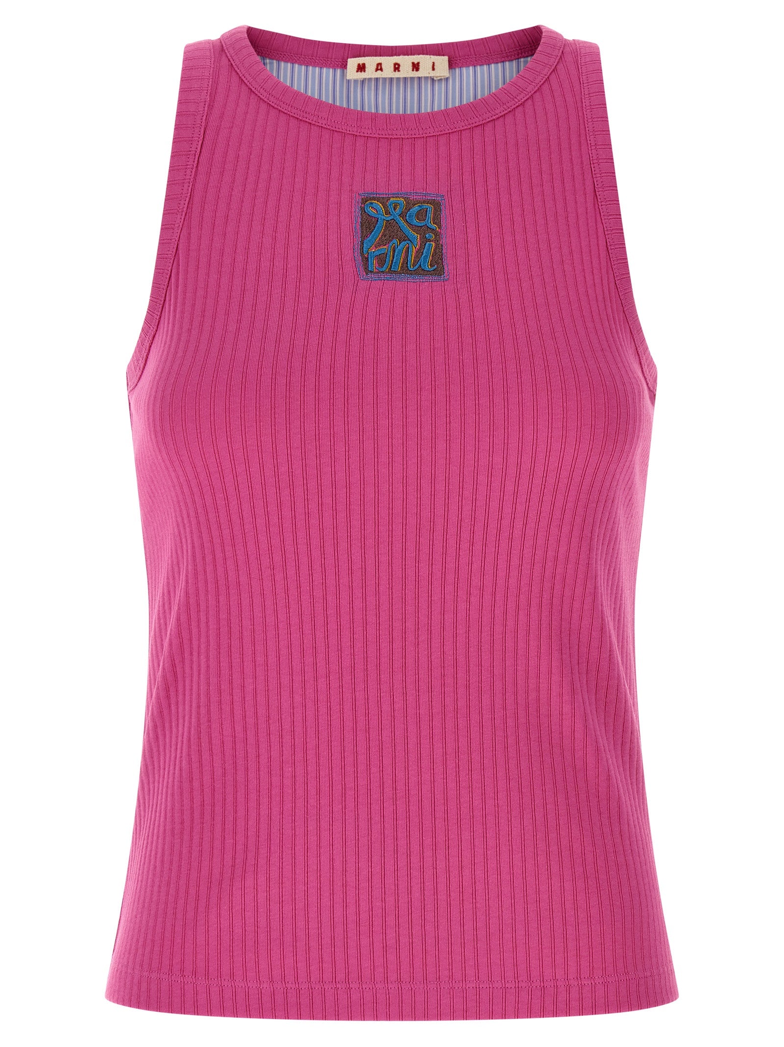 Marni Fuchsia Cotton Sleeveles Women's T-Shirt