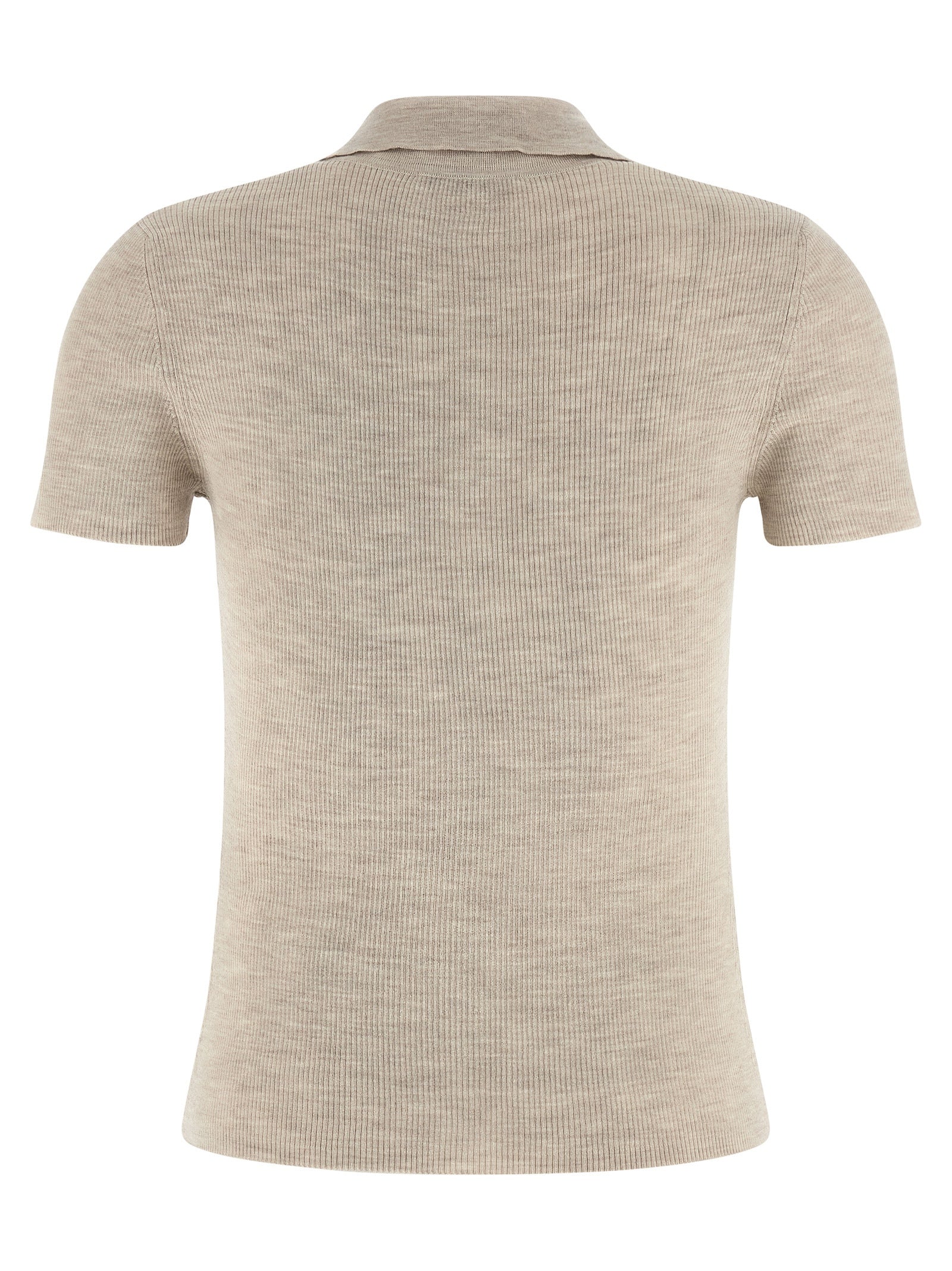 Max Mara Beige Virgin Wool Polo Women's Shirt