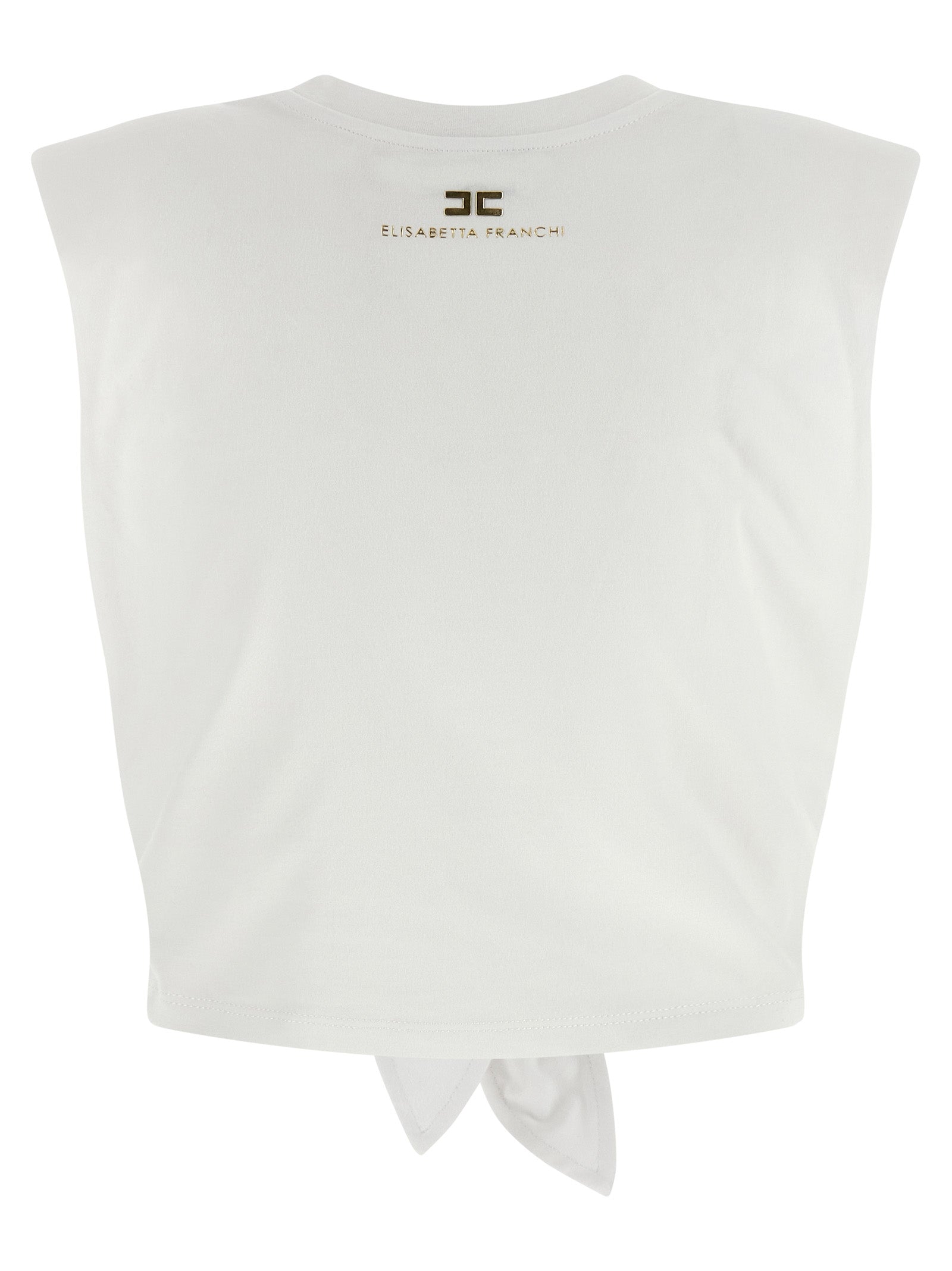 Elisabetta Franchi White Cotton Sleeveles Women's T-Shirt
