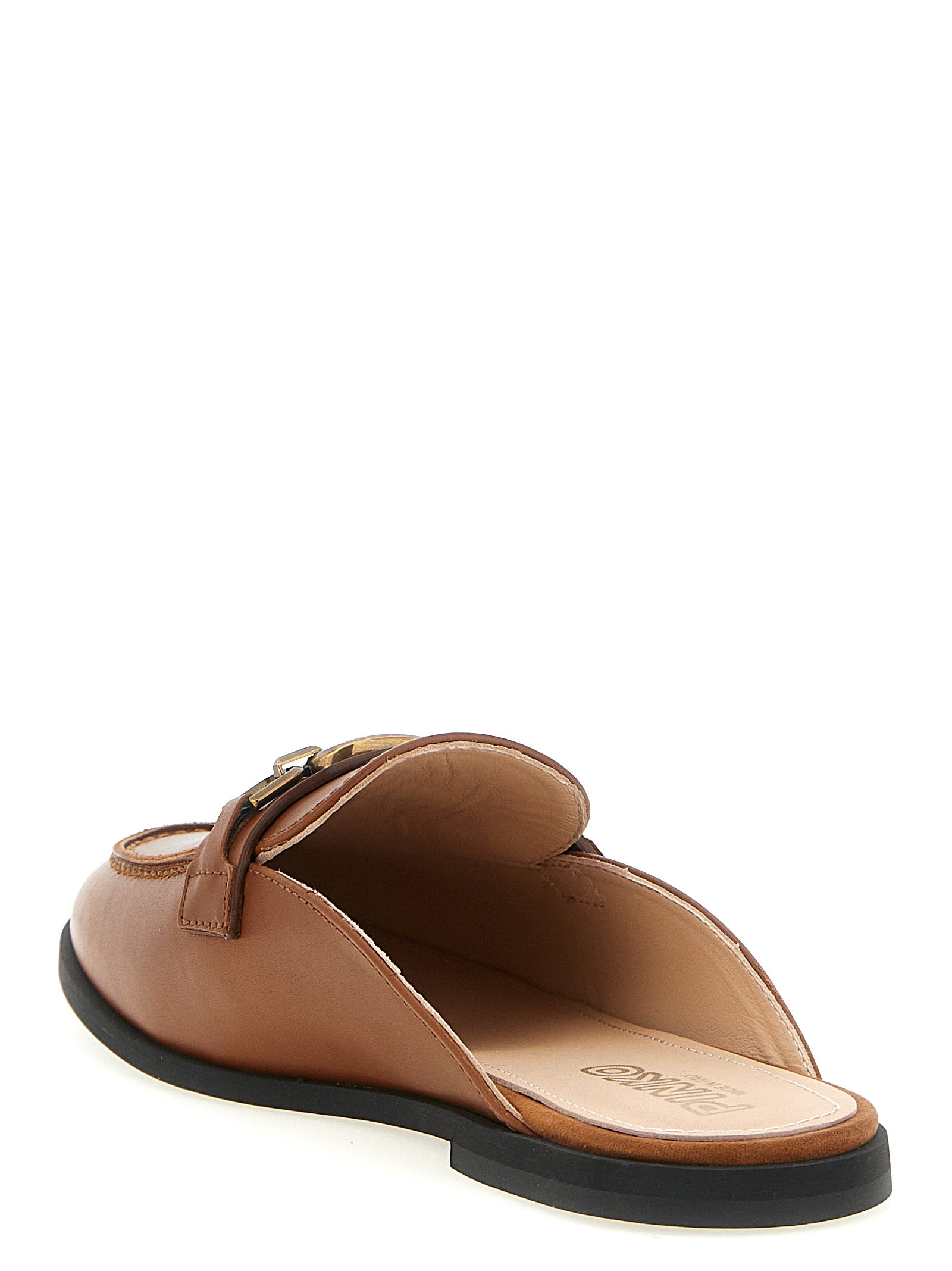 PINKO Brown Calfskin Women's Flats