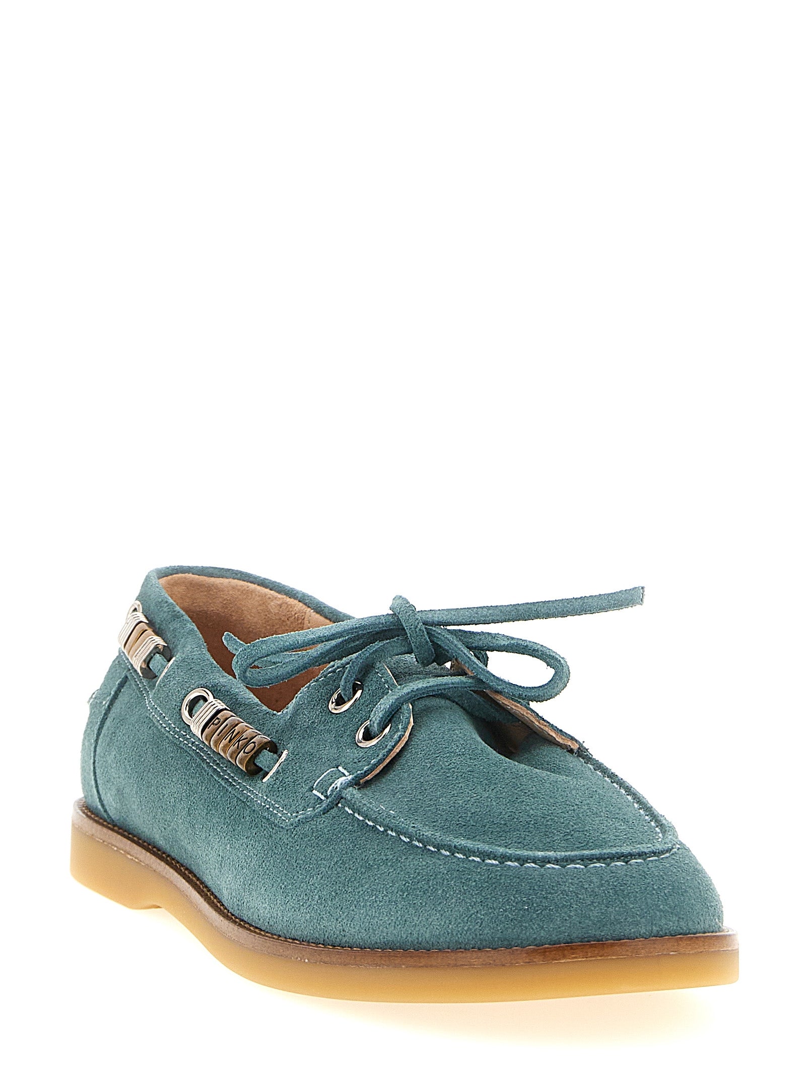 PINKO Blue Calfskin Women's Moccassin