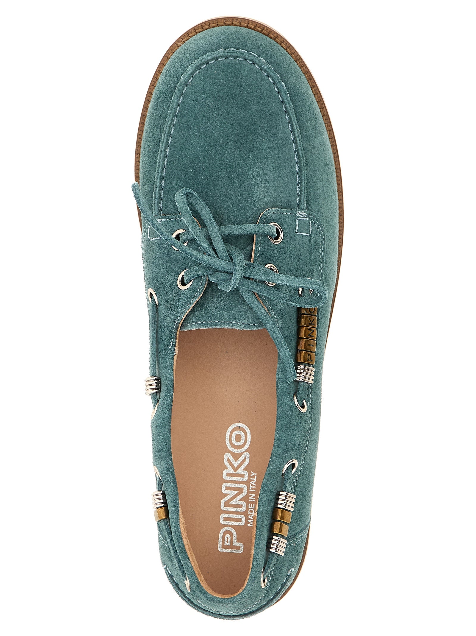 PINKO Blue Calfskin Women's Moccassin