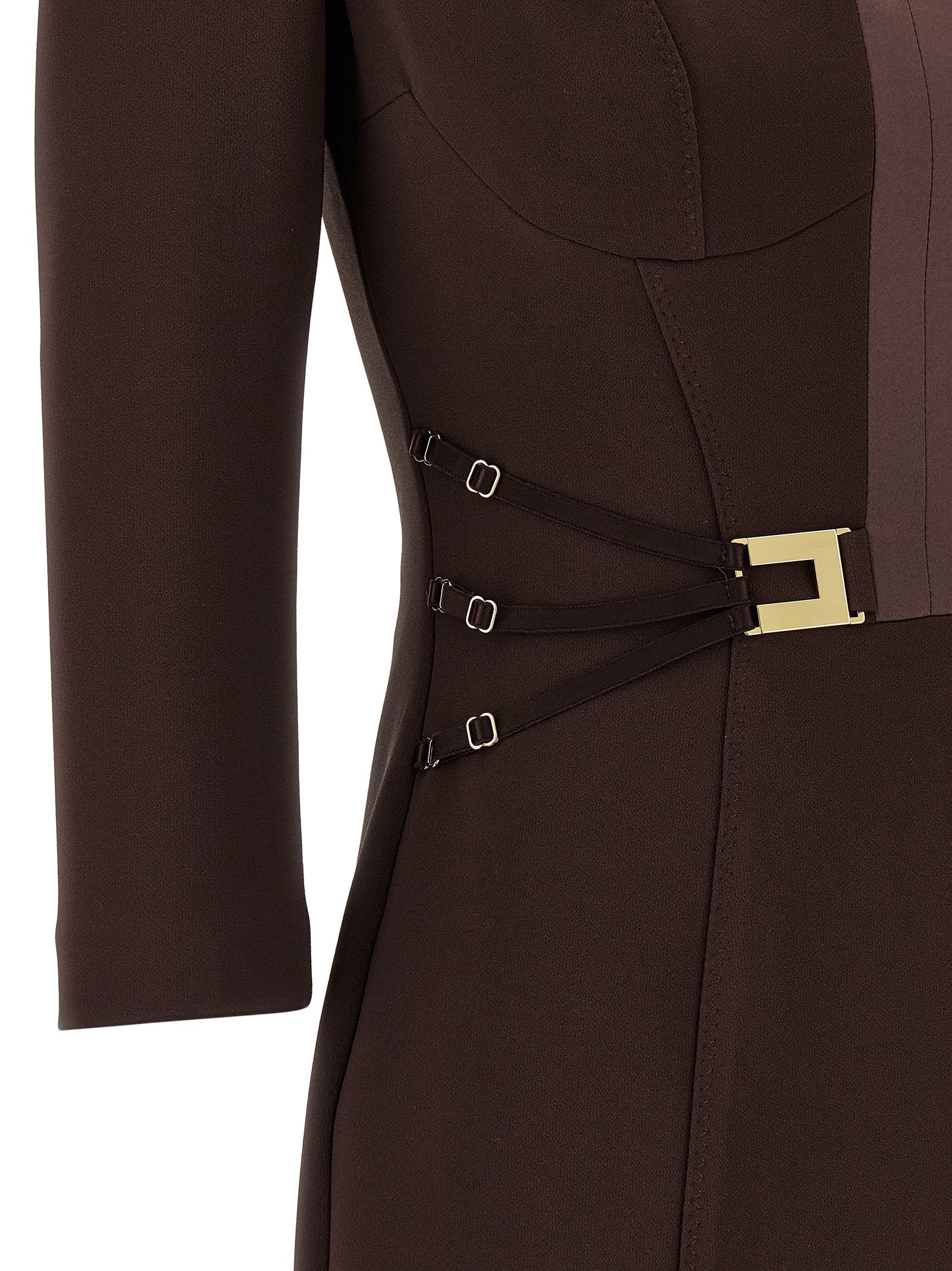 Elisabetta Franchi Brown Polyester Short Women's Dress
