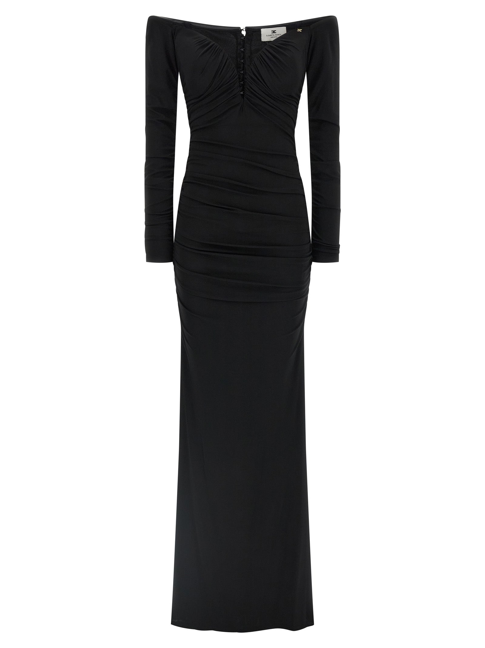 Elisabetta Franchi Black Viscose Long Women's Dress