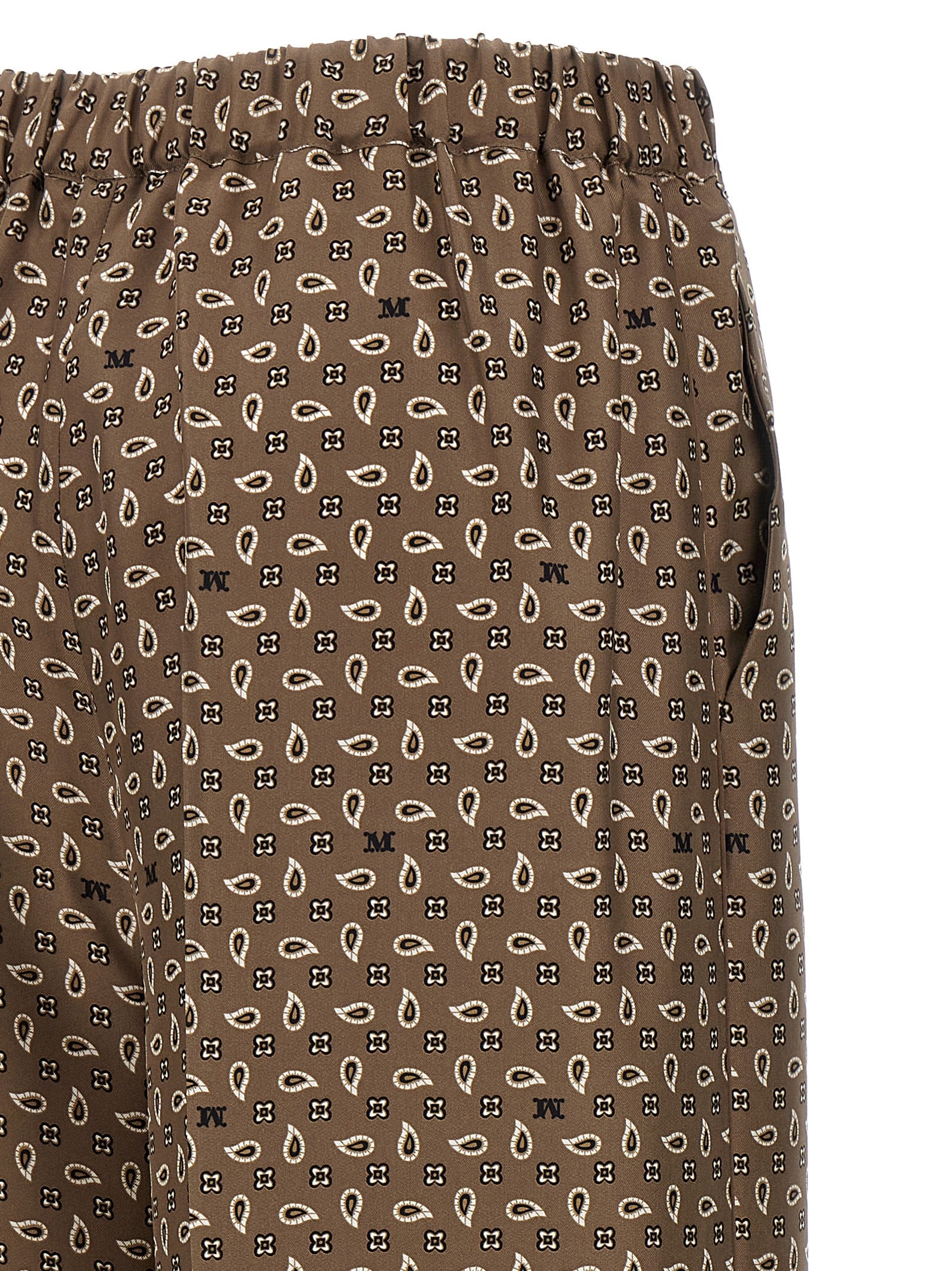Max Mara Brown Silk Casual Women's Pants