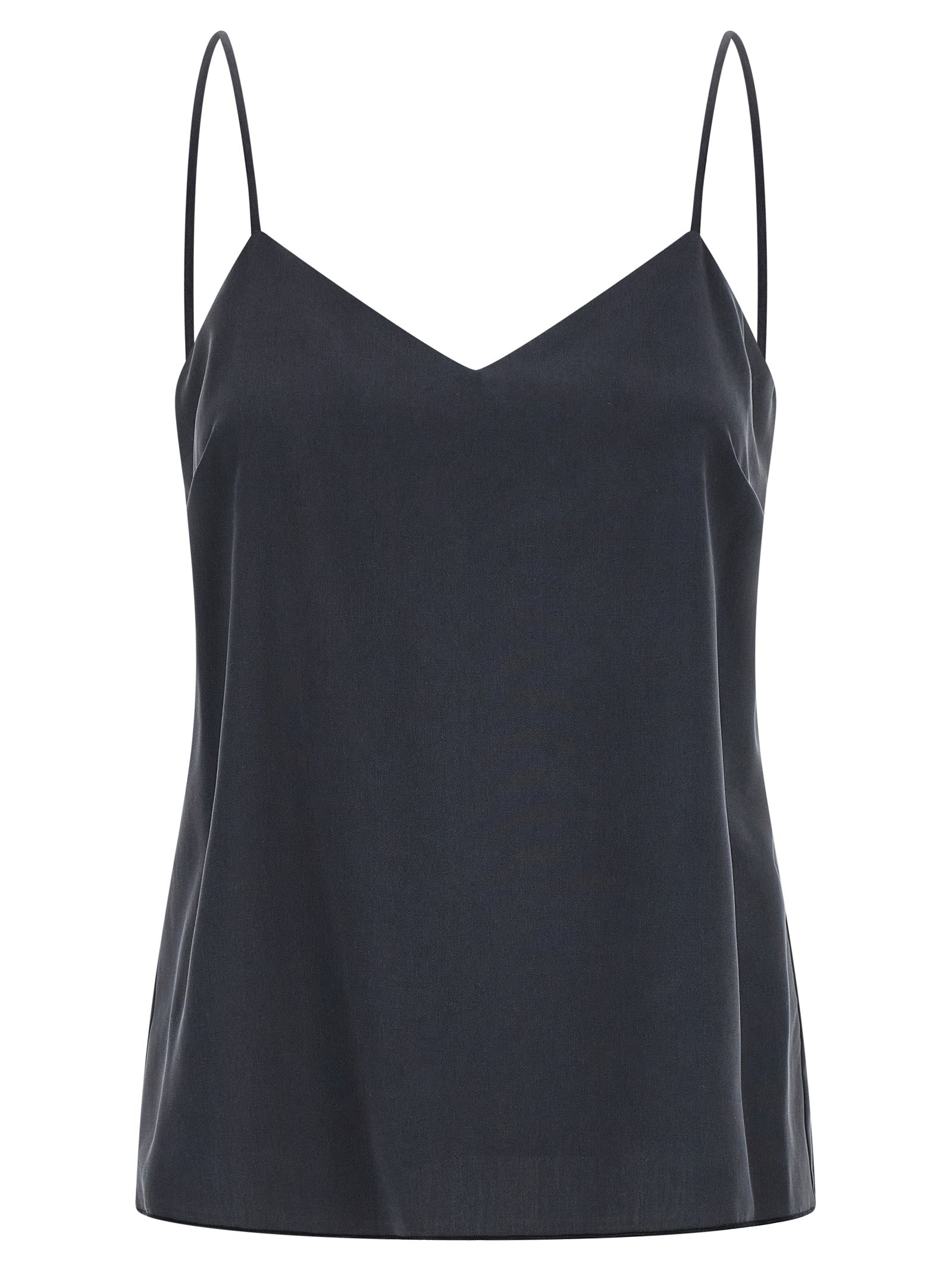 Max Mara Gray Silk Sleeveles Women's T-Shirt