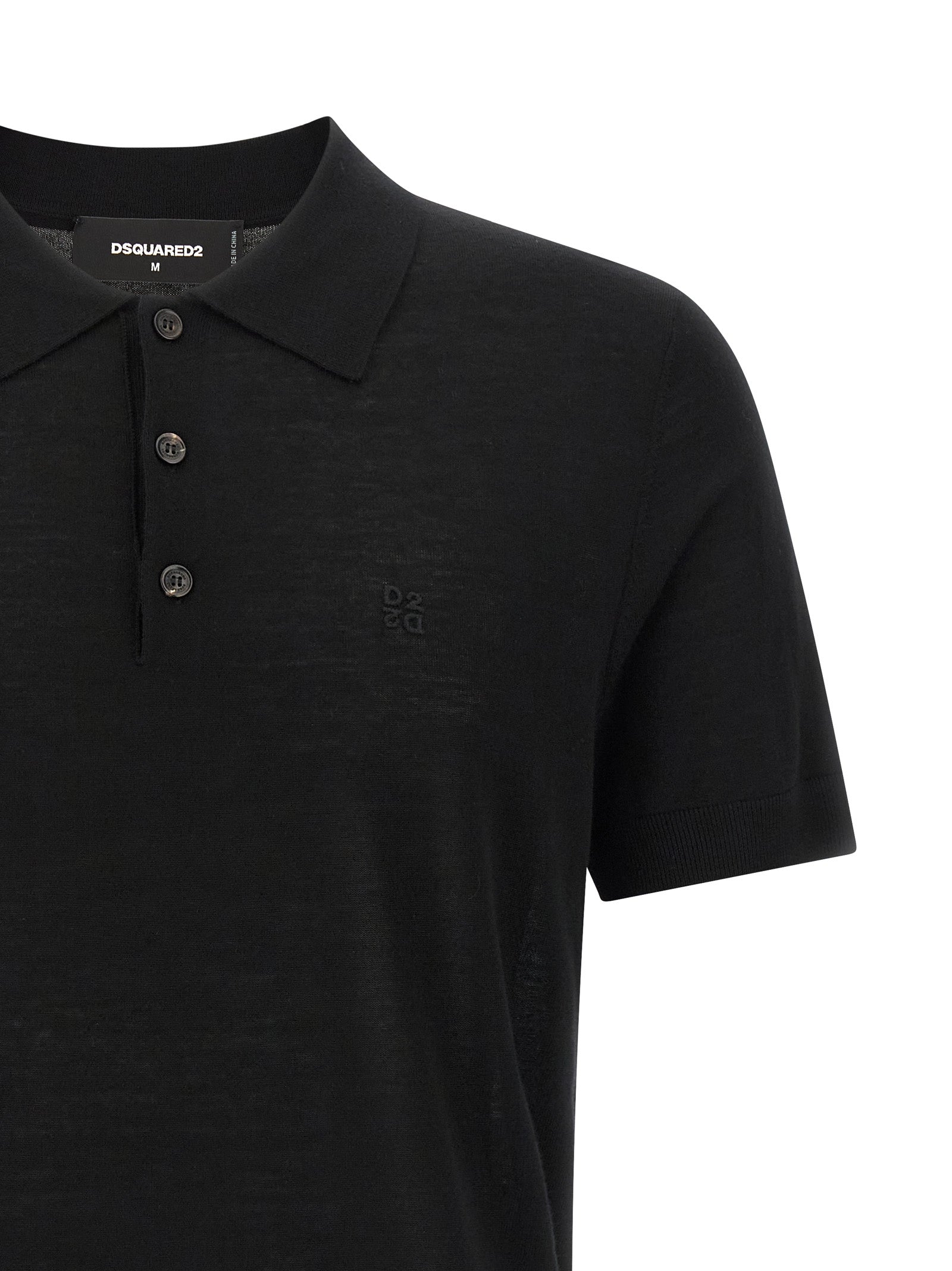 Dsquared² Black Wool Polo Men's Shirt