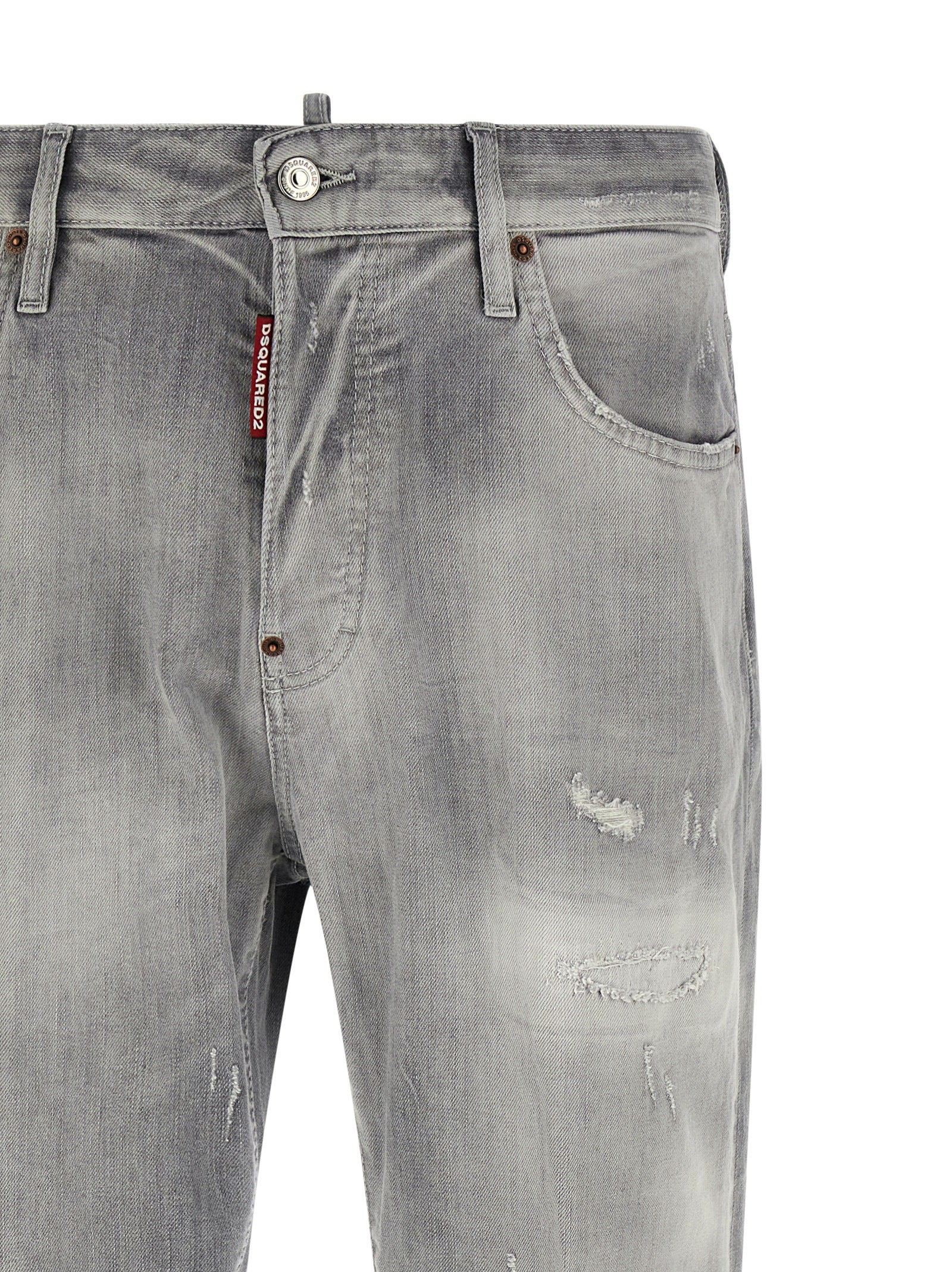 Dsquared² Gray Cotton Straight-Leg Men's Jeans