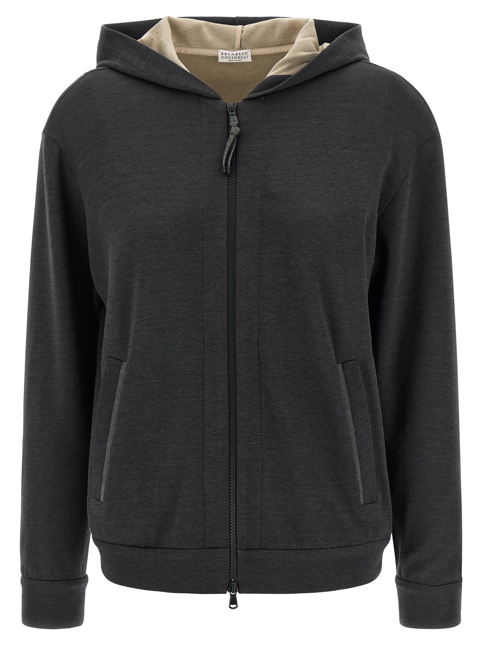 Brunello Cucinelli Gray Cotton Women's Hoodie