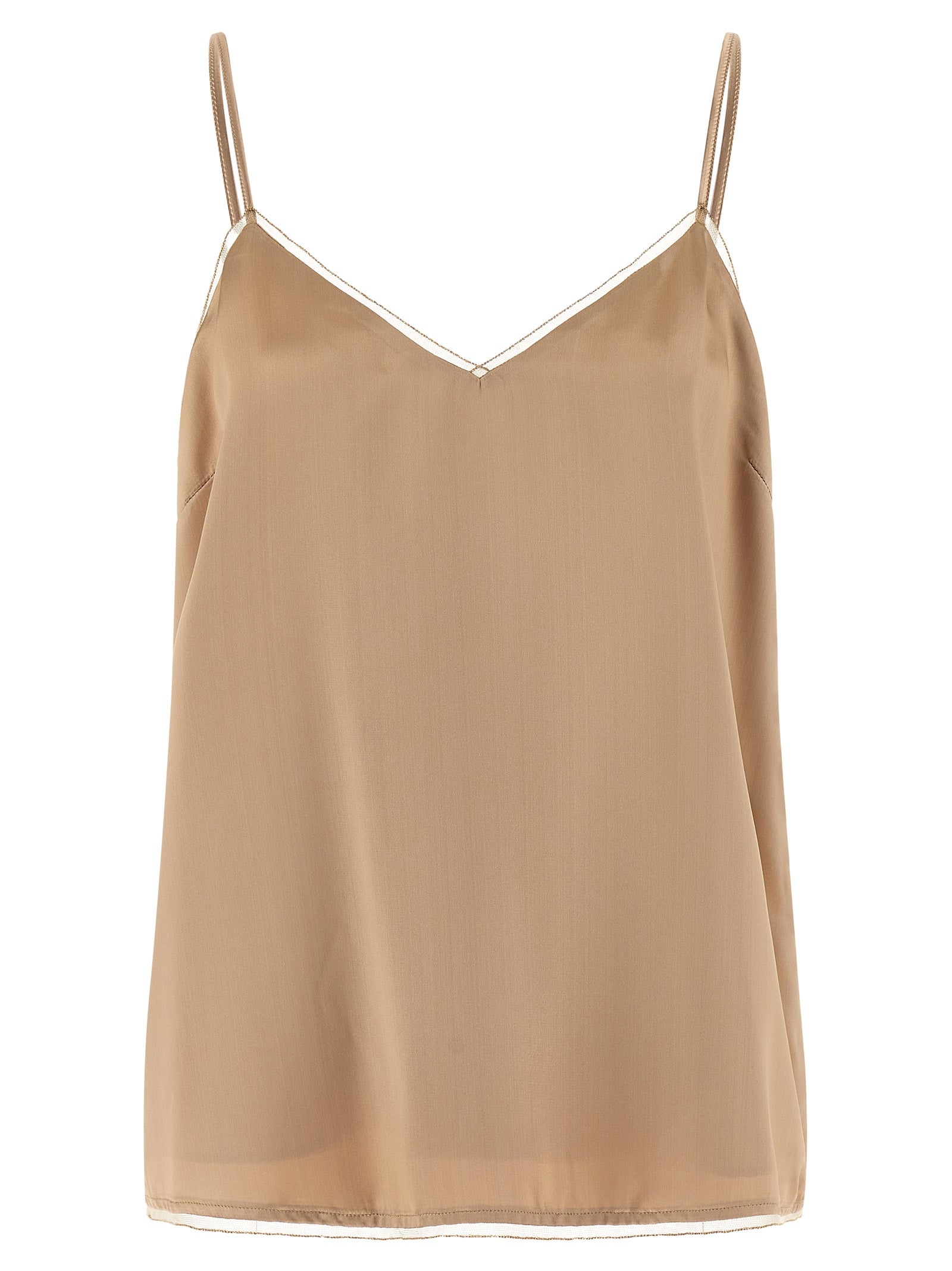 Fabiana Filippi Beige Viscose Tank Women's Tops