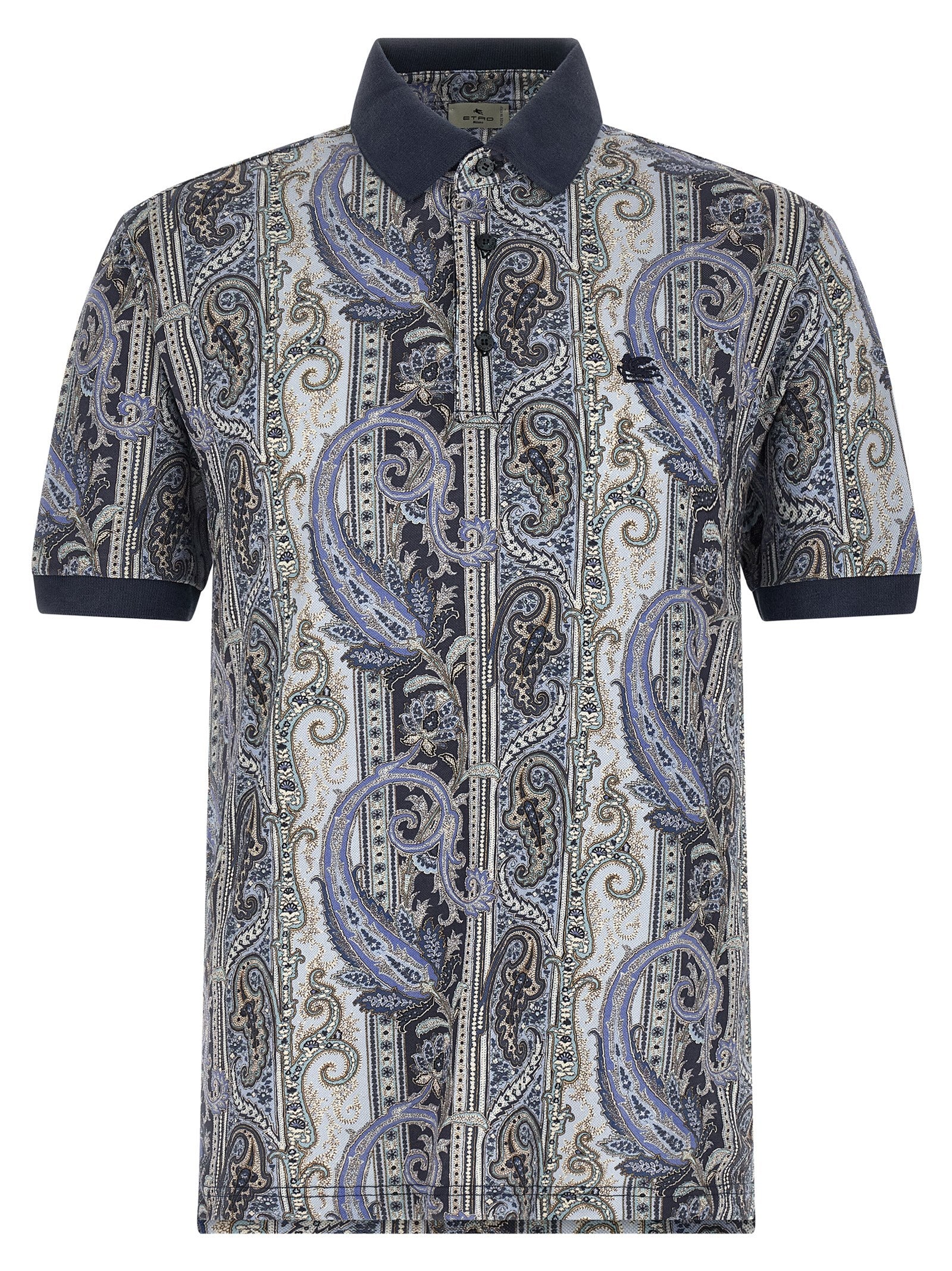 Etro Blue Cotton Polo Men's Shirt