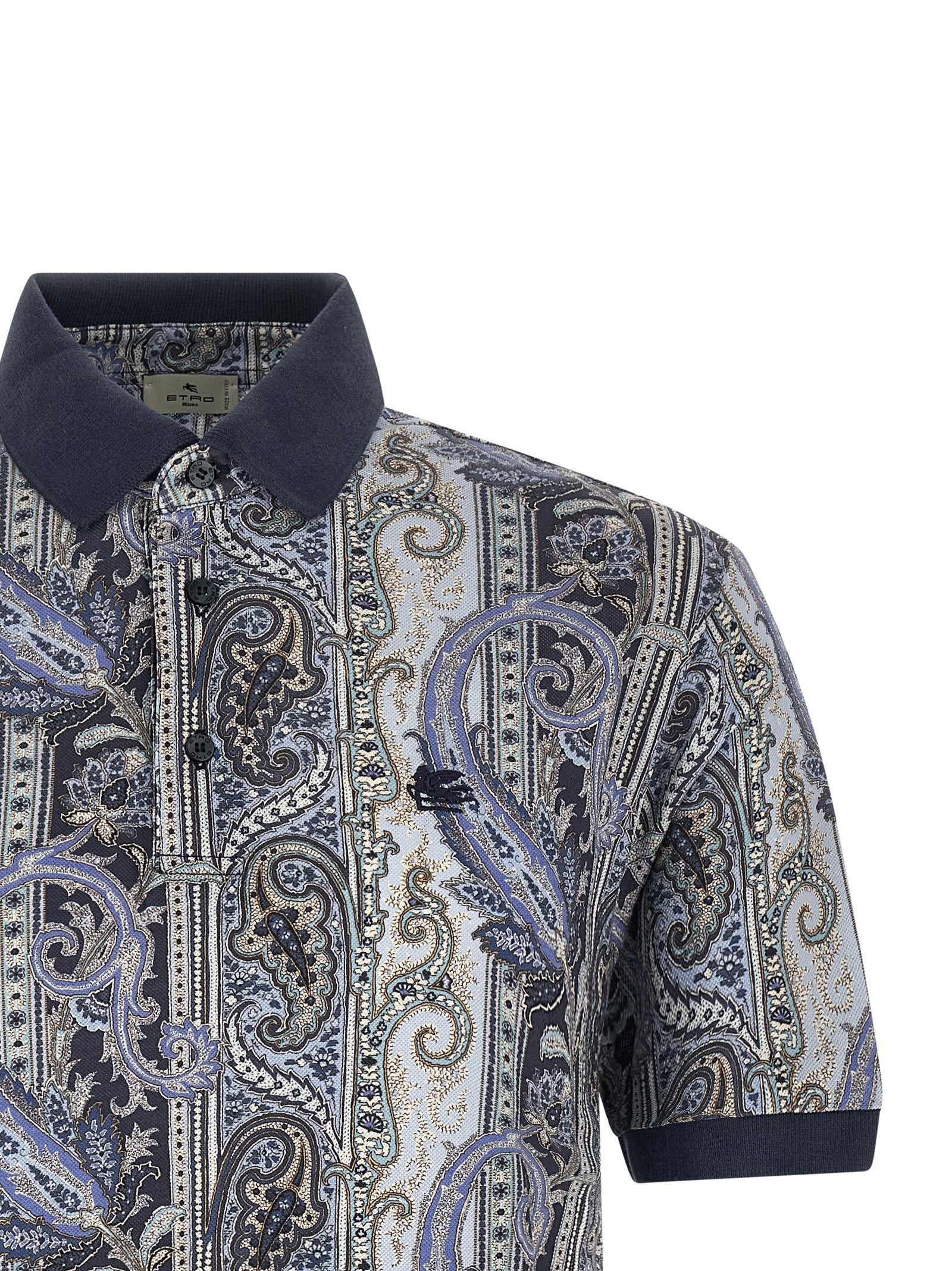 Etro Blue Cotton Polo Men's Shirt