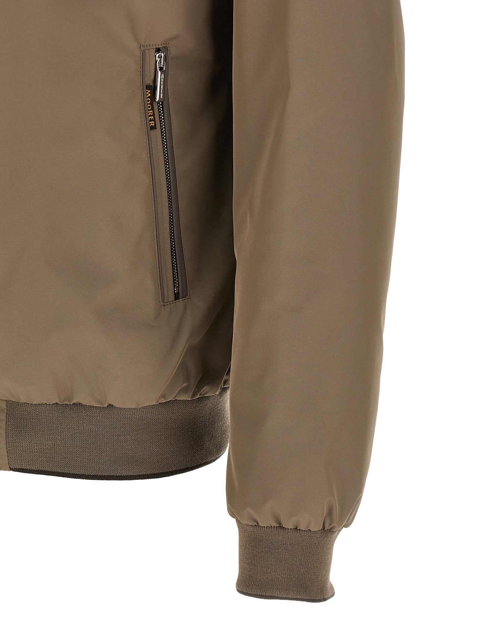 MooRER Beige Polyester Men's Bomber