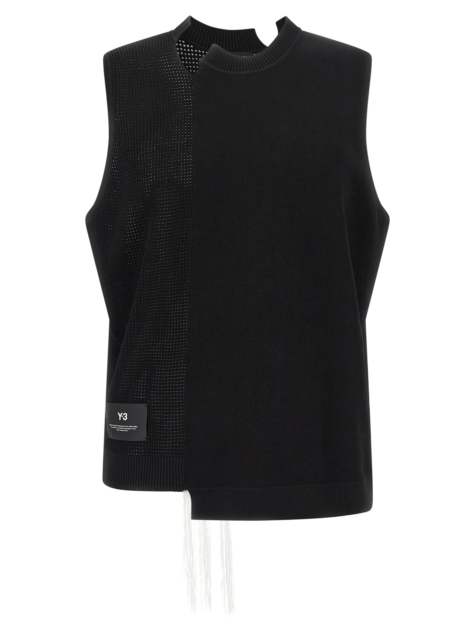 Y-3 Black Rayon Sleeveless Men's Jacket