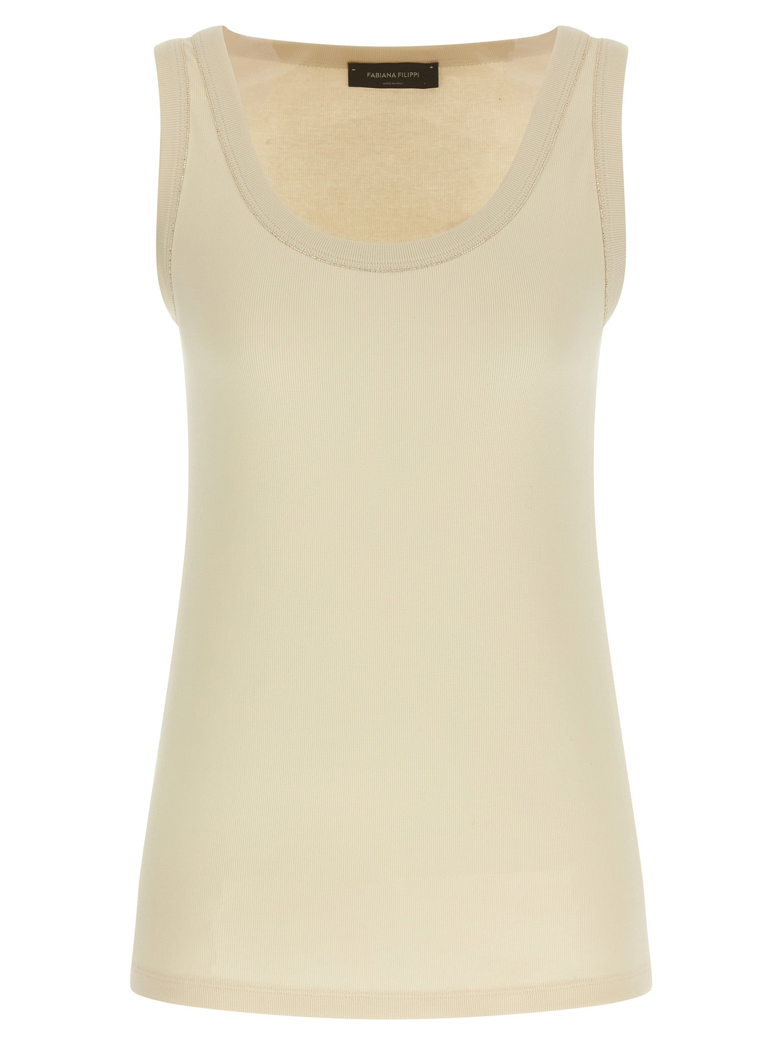 Fabiana Filippi Beige Cotton Tank Women's Tops