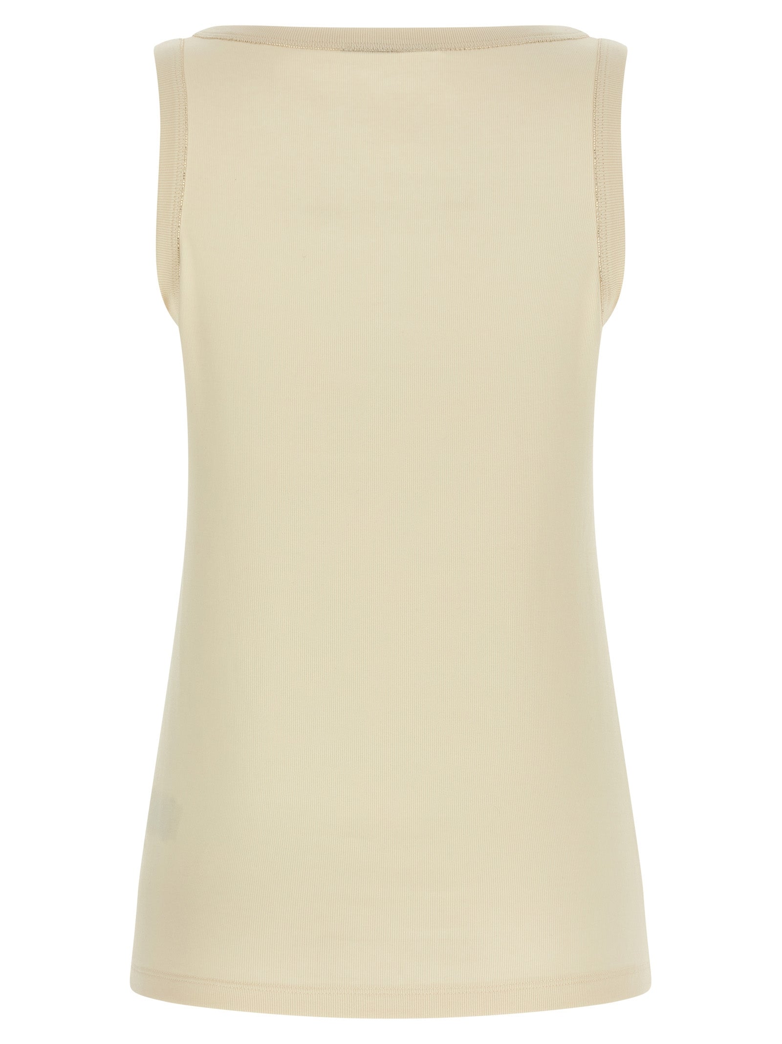 Fabiana Filippi Beige Cotton Tank Women's Tops