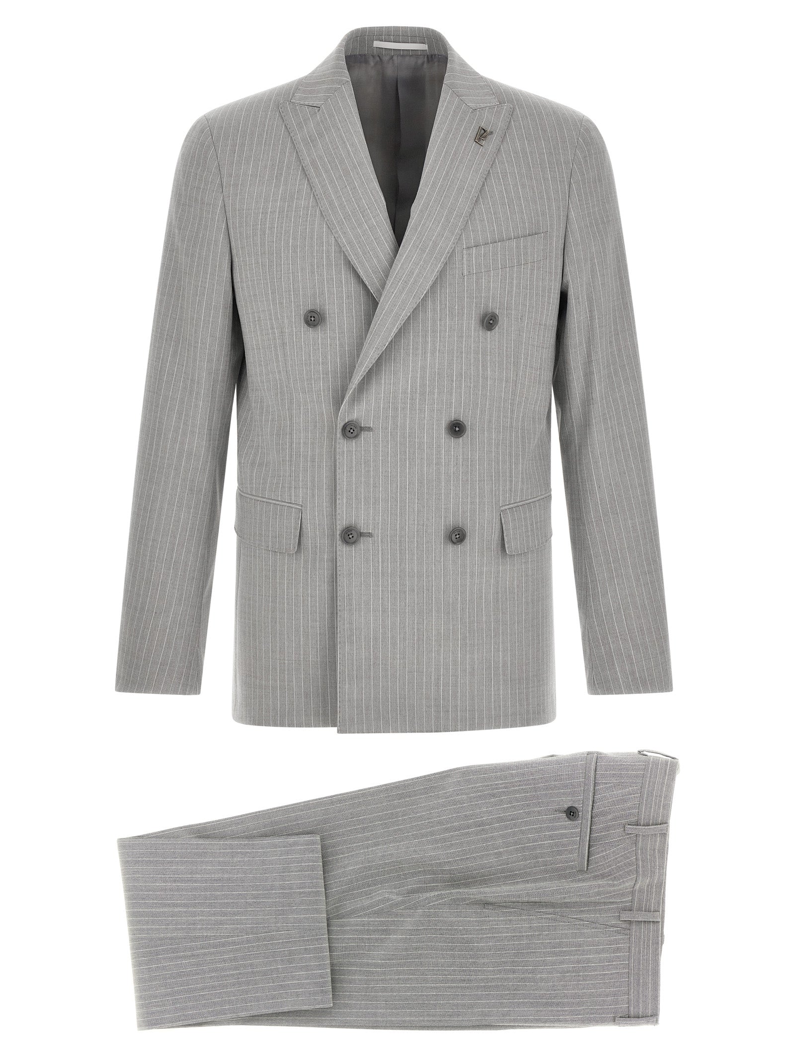 Pal Zileri Gray Polyester Two-Piece Men's Suit