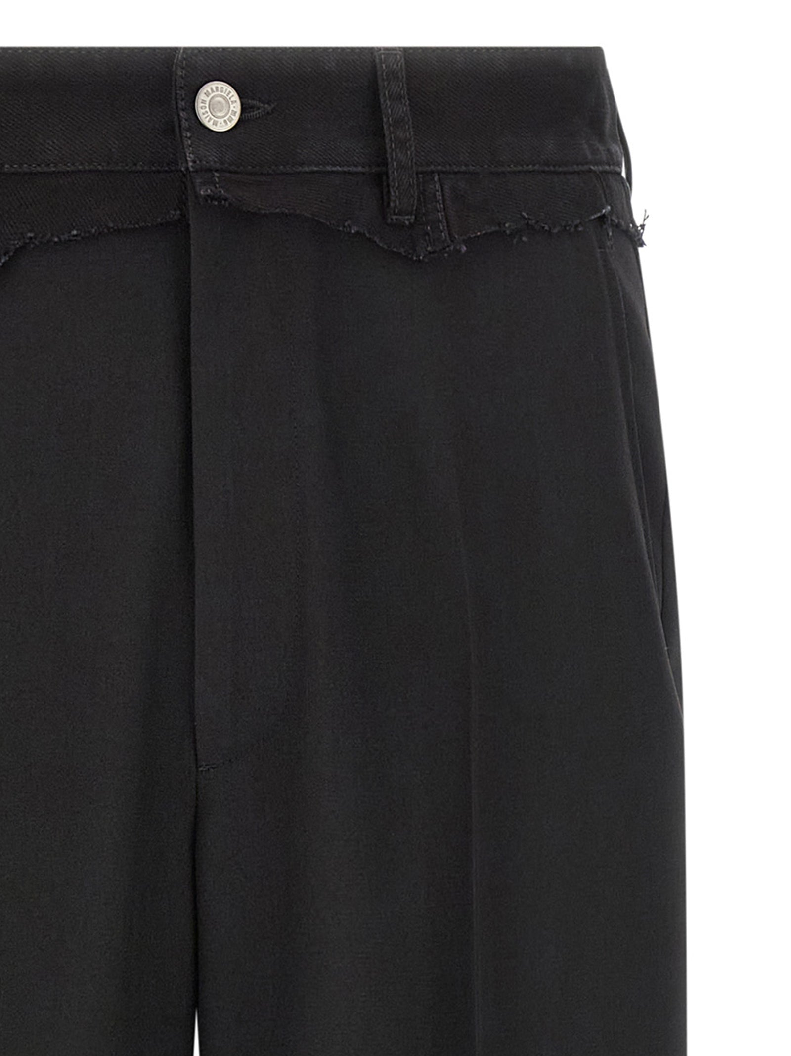 MM6 Maison Margiela Black Polyester Casual Men's Pants