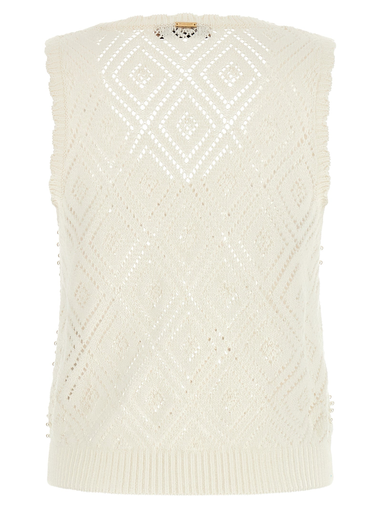 Twinset White Cotton Sleeveles Women's T-Shirt