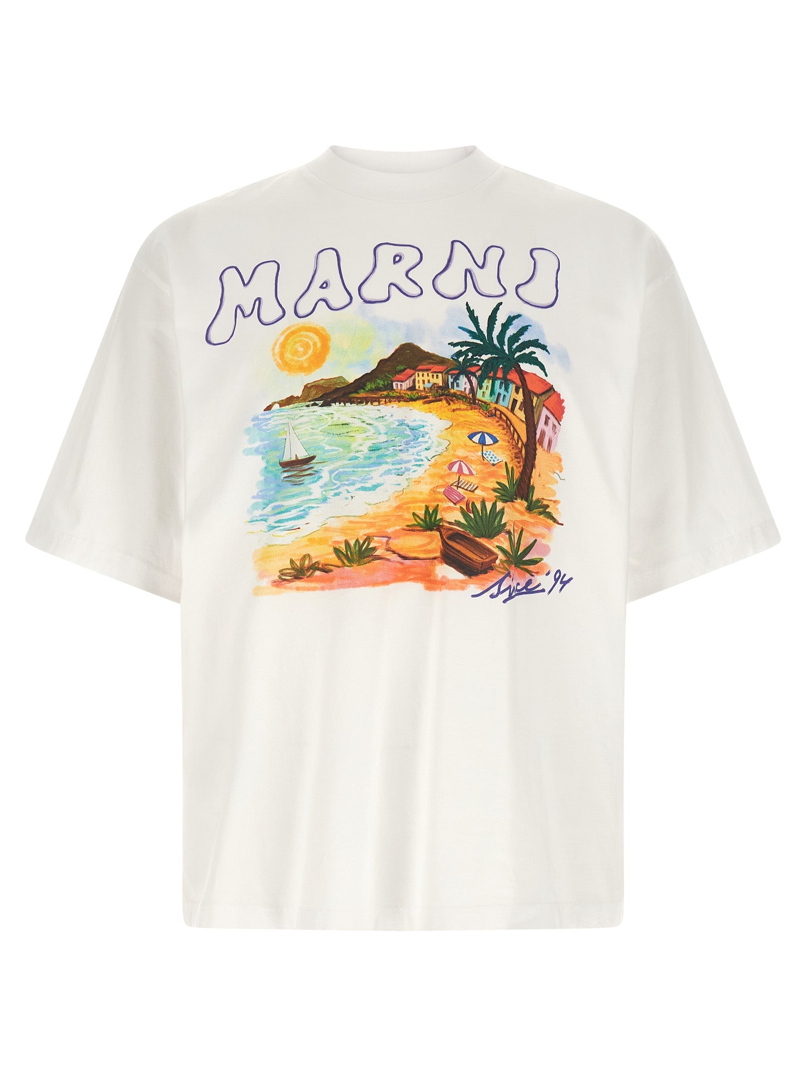Marni White Cotton Men's T-Shirt