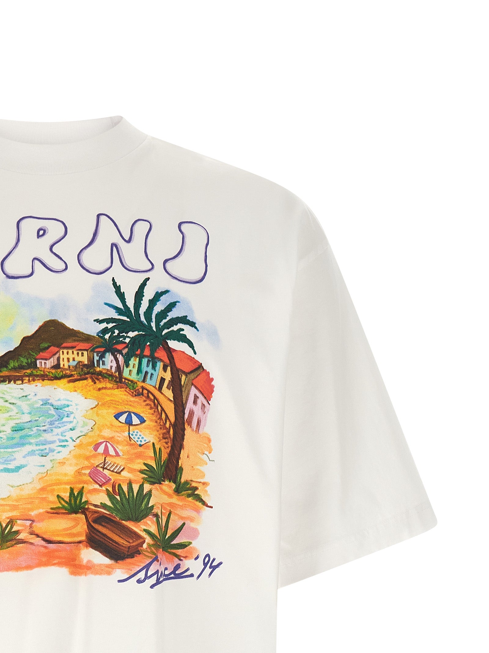 Marni White Cotton Men's T-Shirt