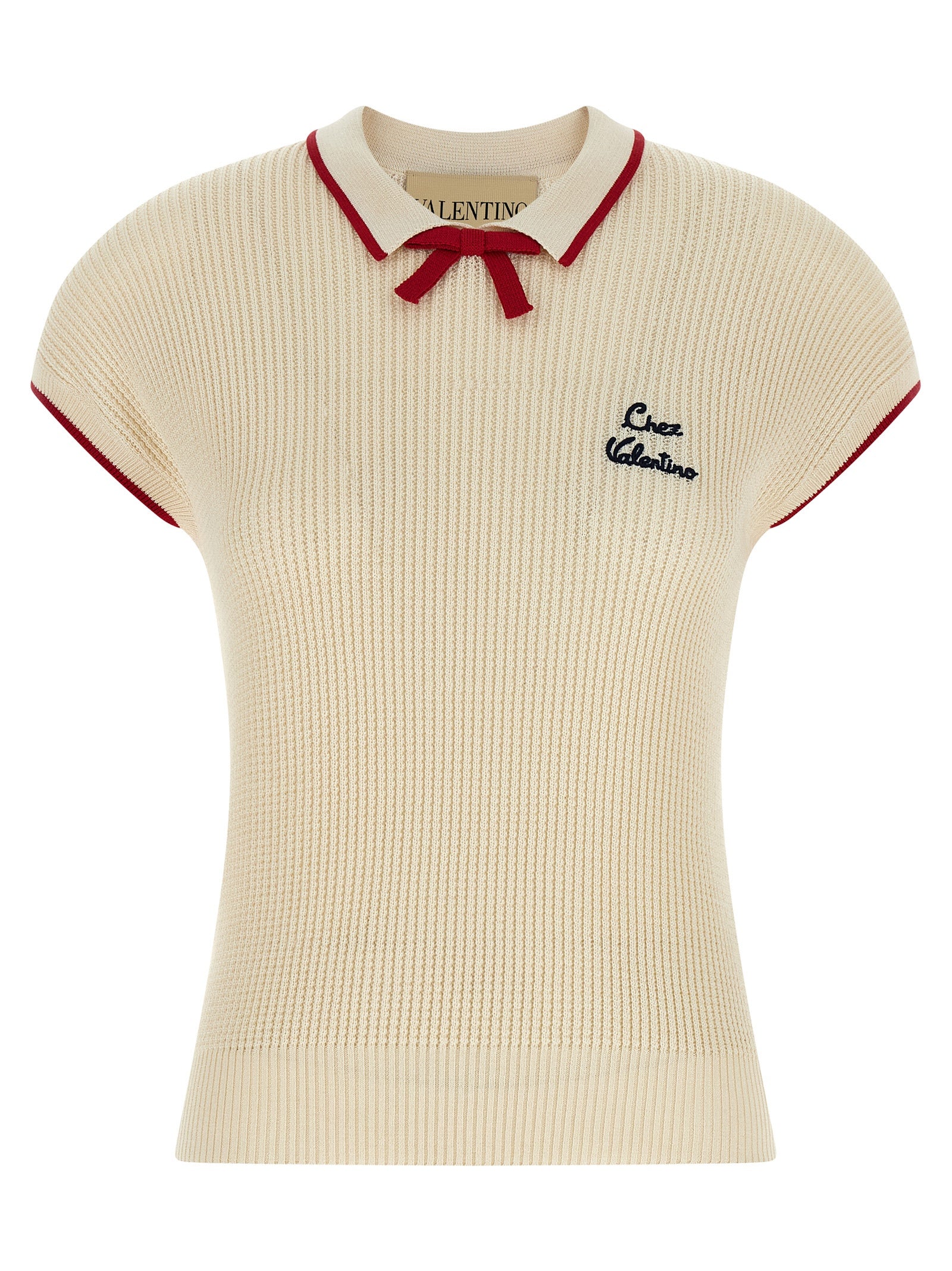 Valentino Garavani Beige Cotton Shortsleeve Women's Shirt