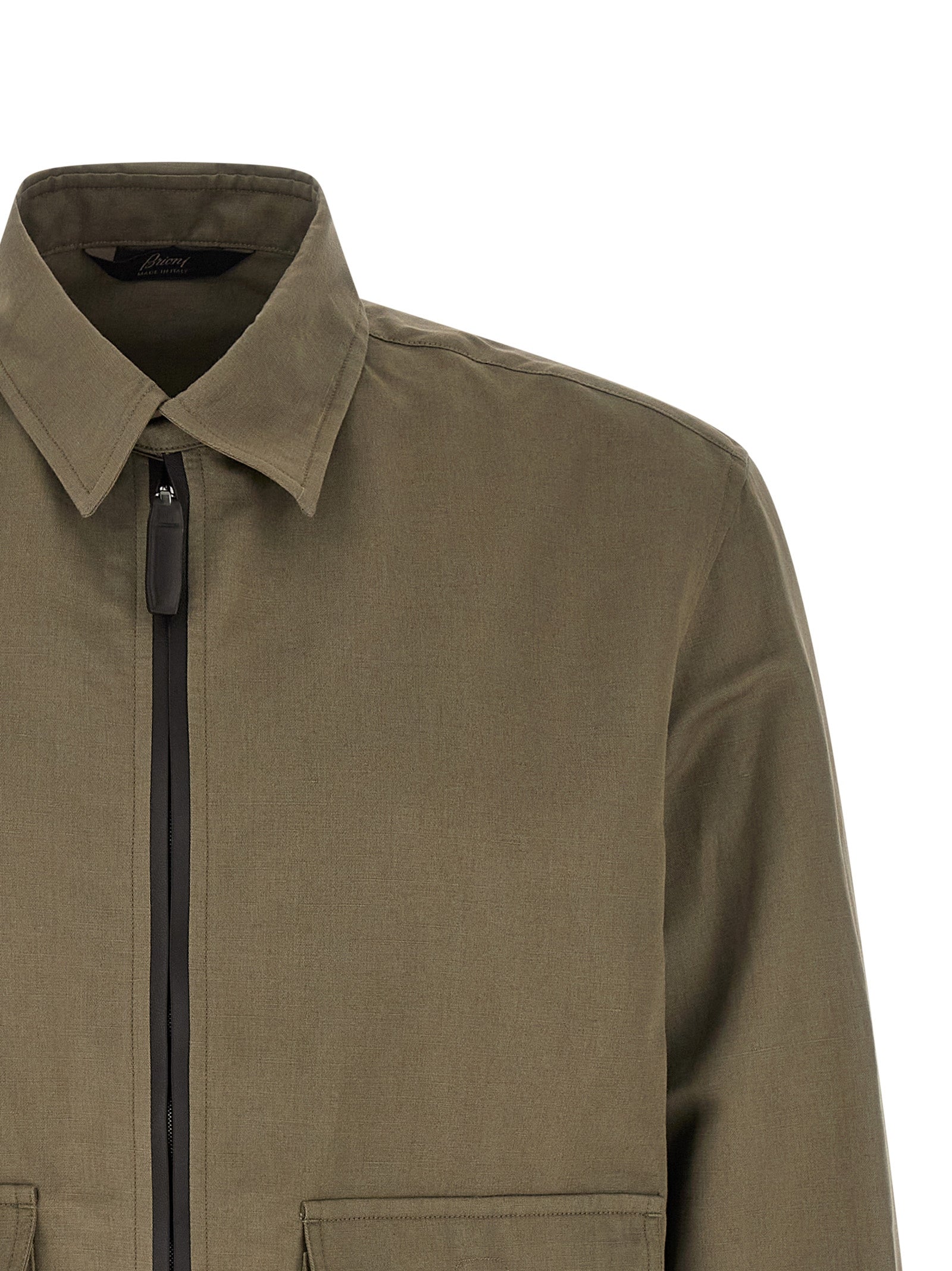 Brioni Bicolor Linen Full-Length Men's Jacket