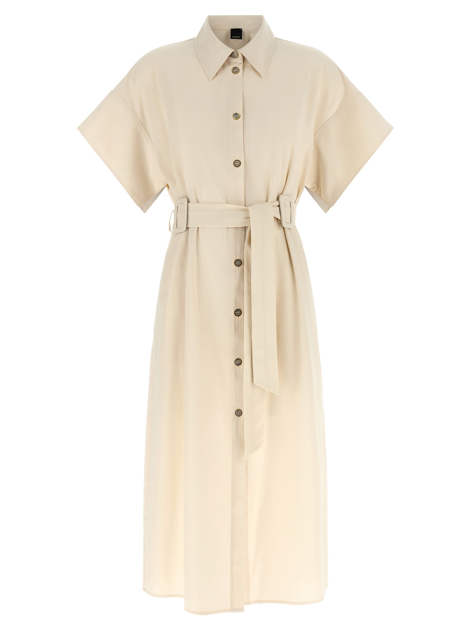 PINKO Beige Cotton Midi Women's Dress
