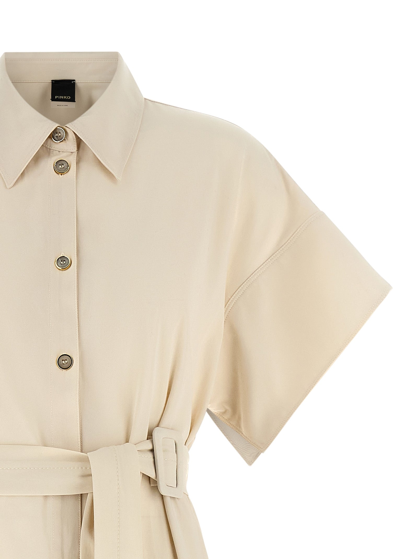 PINKO Beige Cotton Midi Women's Dress