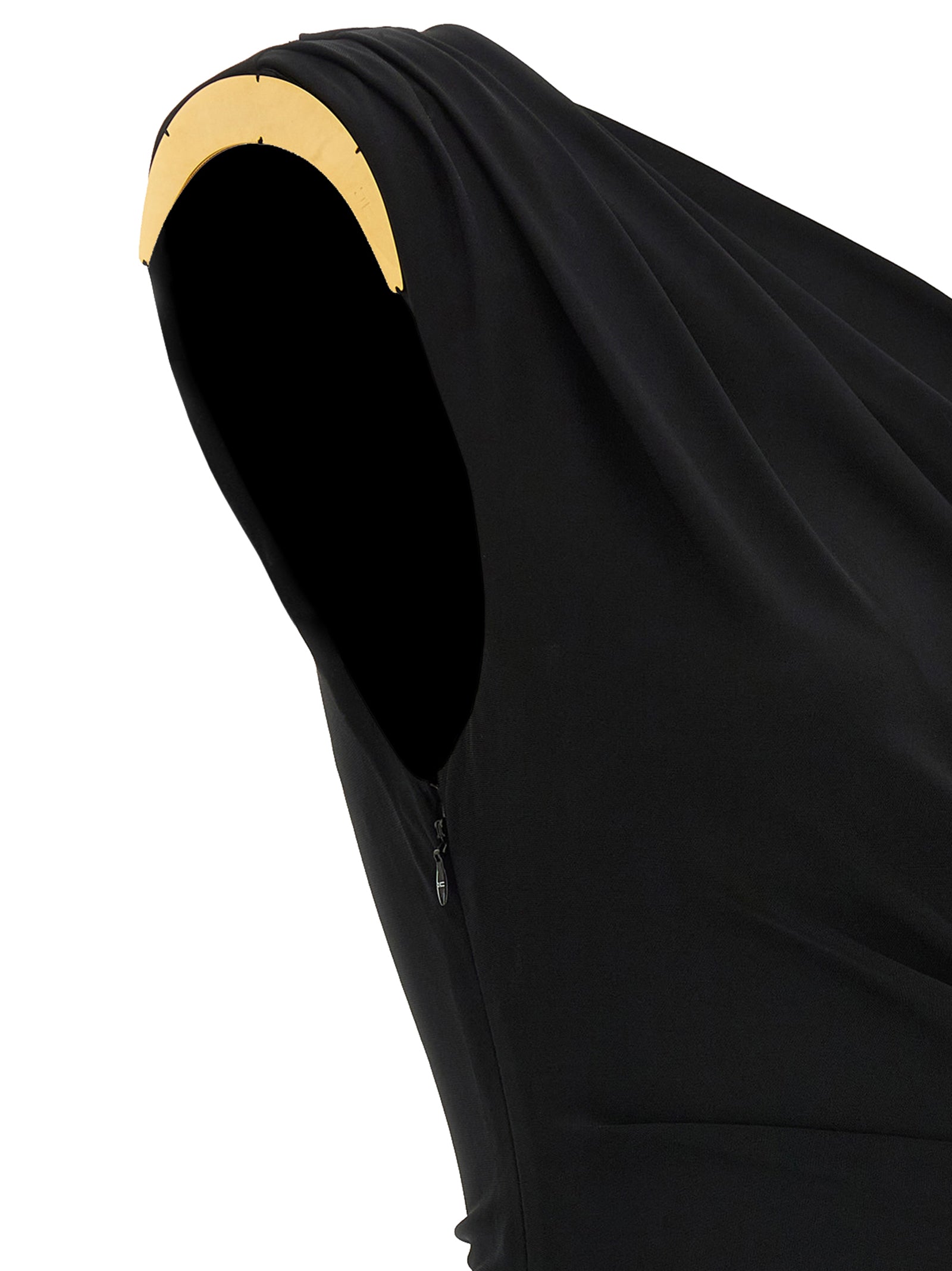 Elisabetta Franchi Black Viscose Midi Women's Dress